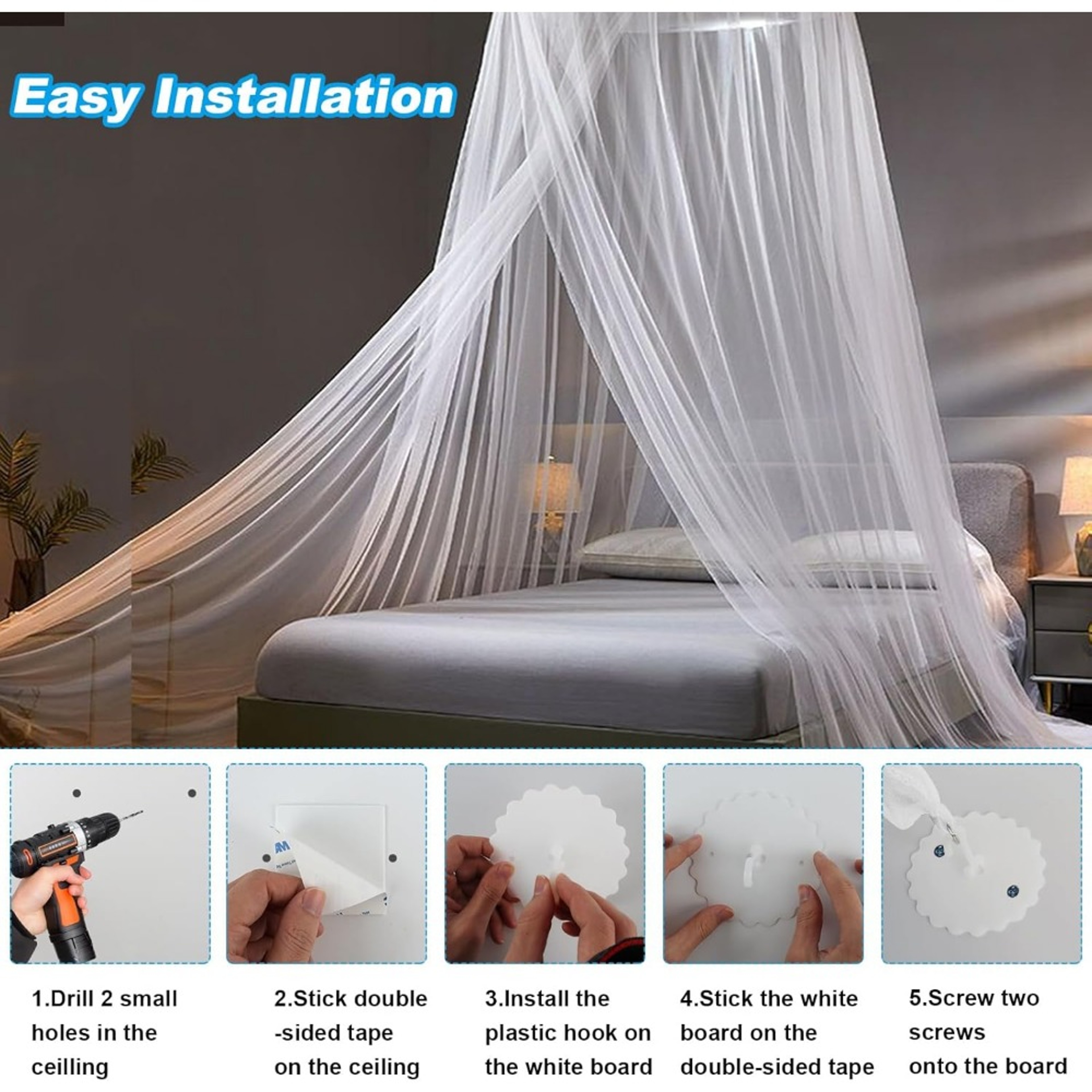 Breathable Mosquito Net For Bed Hanging Canopy Tent 4