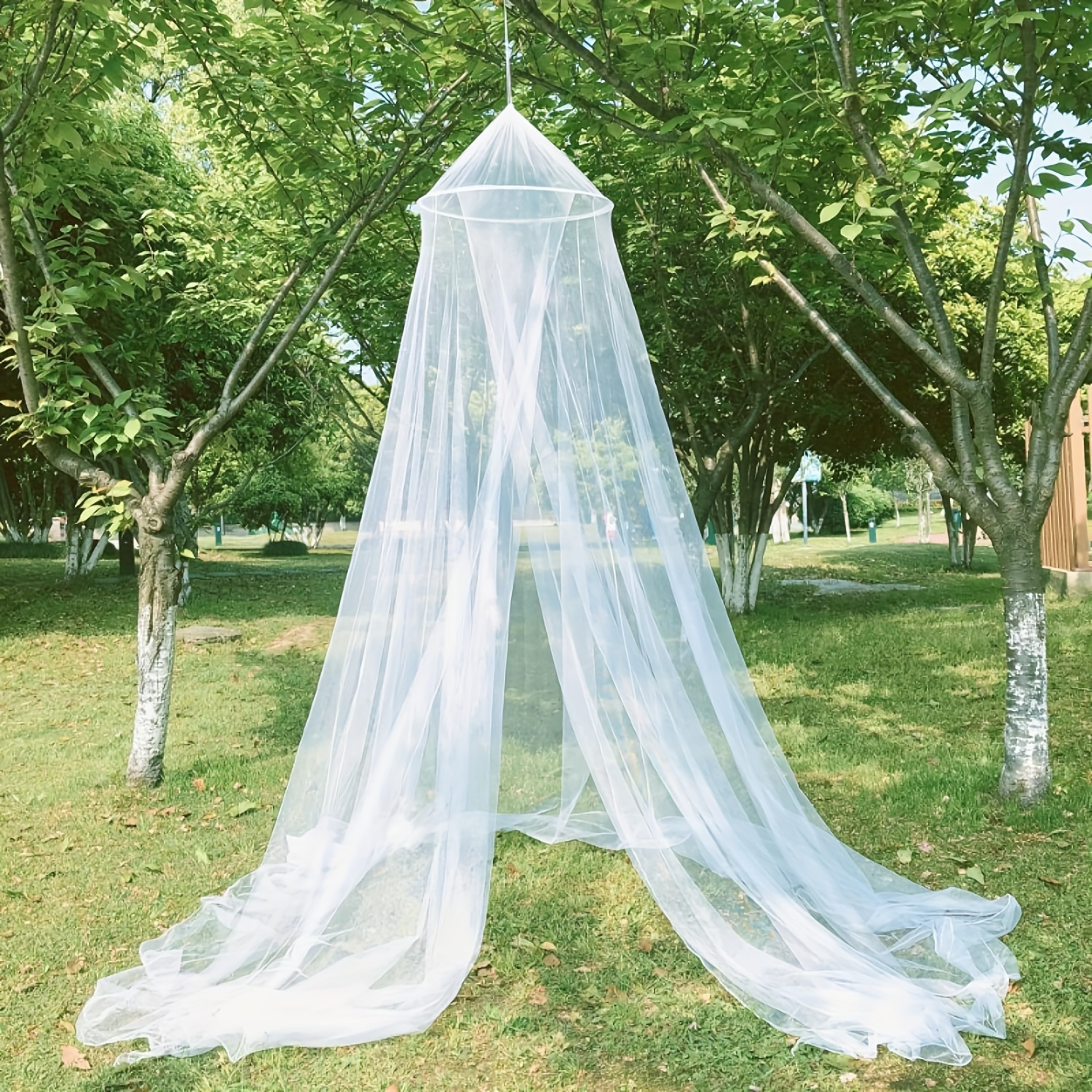 White Bed Canopy Mosquito Netting With Zipper For Cozy Bug Free Sleep 3