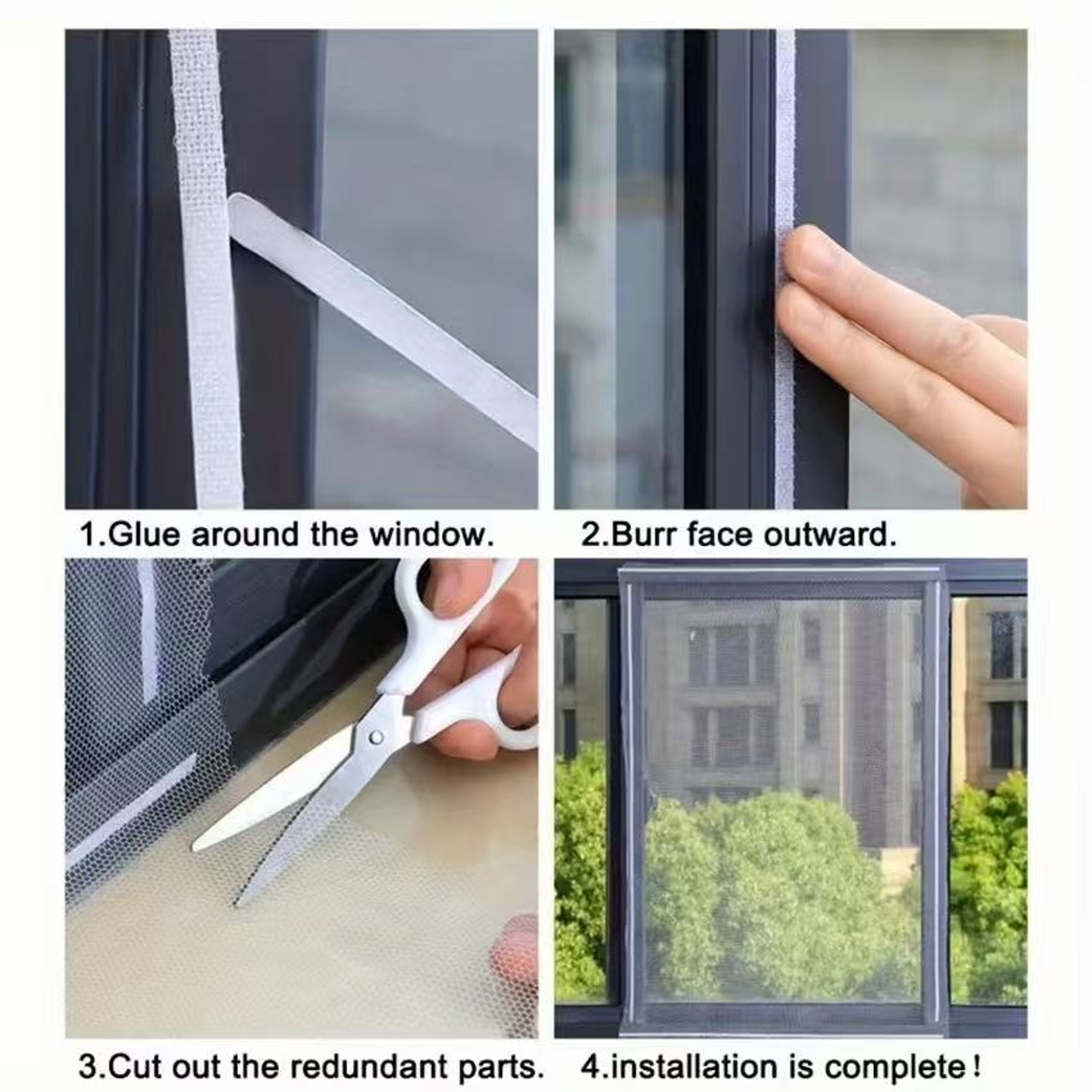 Self Adhesive Window Screen Mosquito Screen Removable Insect Mesh – view 6