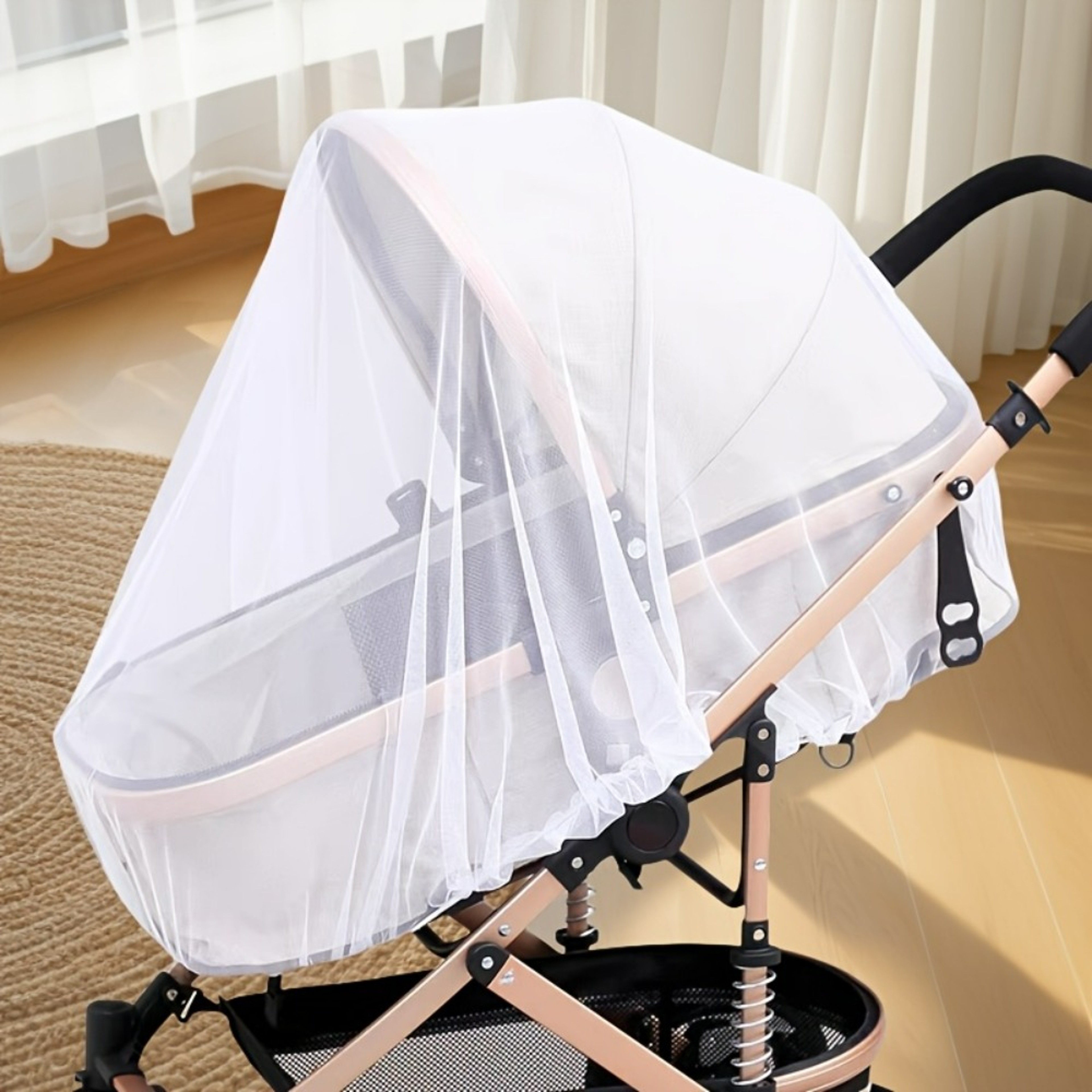 Full Coverage Baby Stroller Mosquito Net Breathable Bug Protection Cover 1