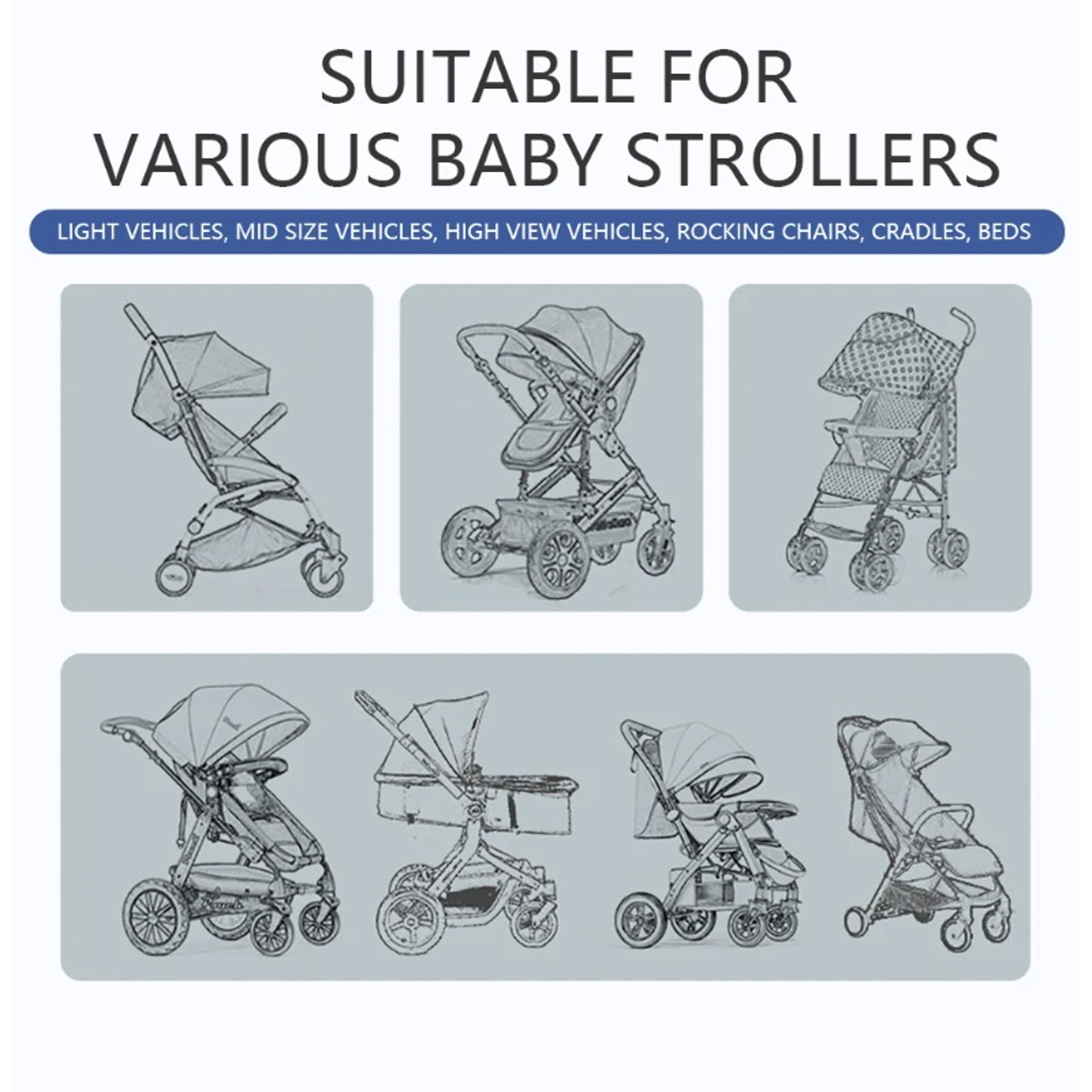 Baby Stroller Mosquito Net Breathable Bug Cover 5