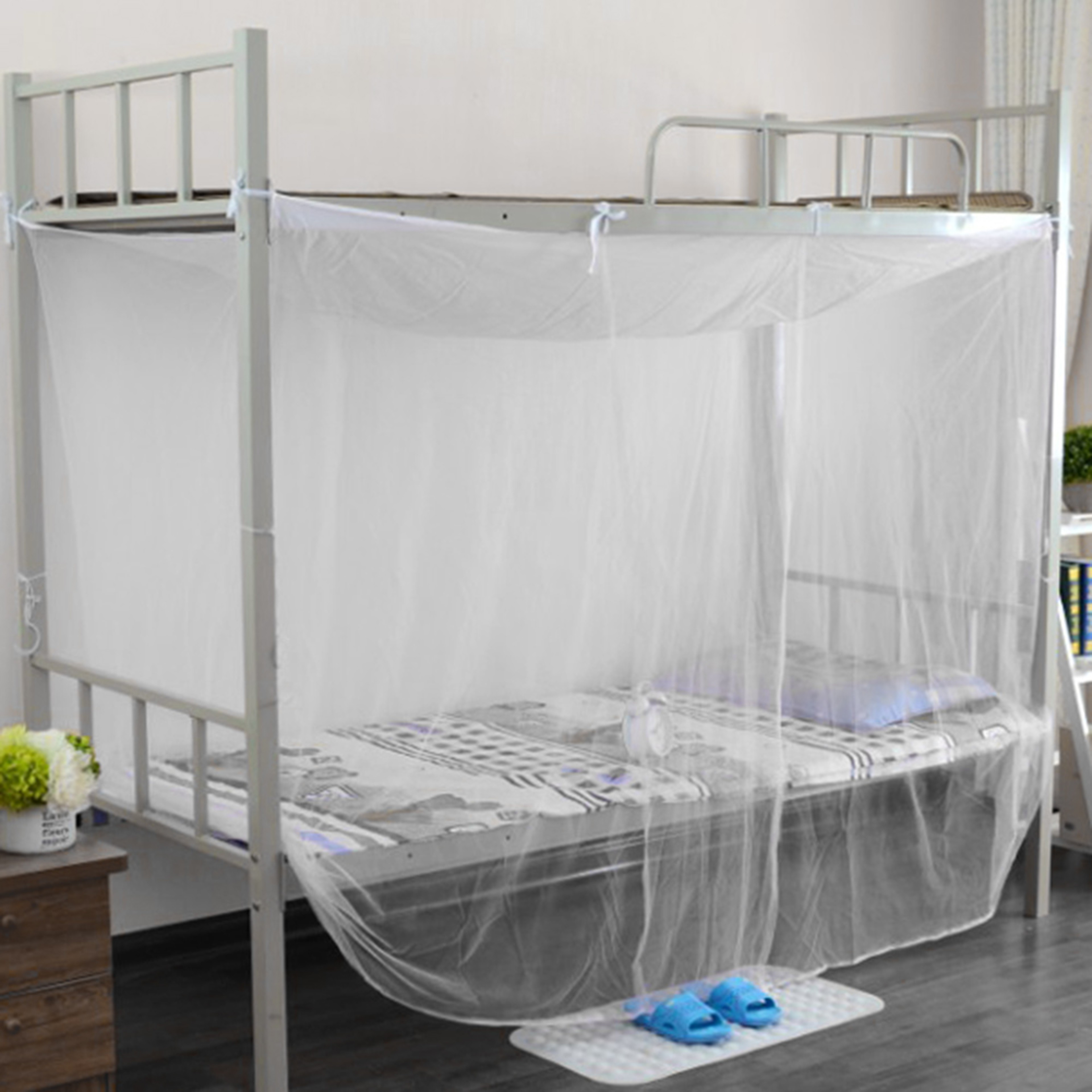 White Mosquito Net Bed Canopy For Full Queen King Beds 5
