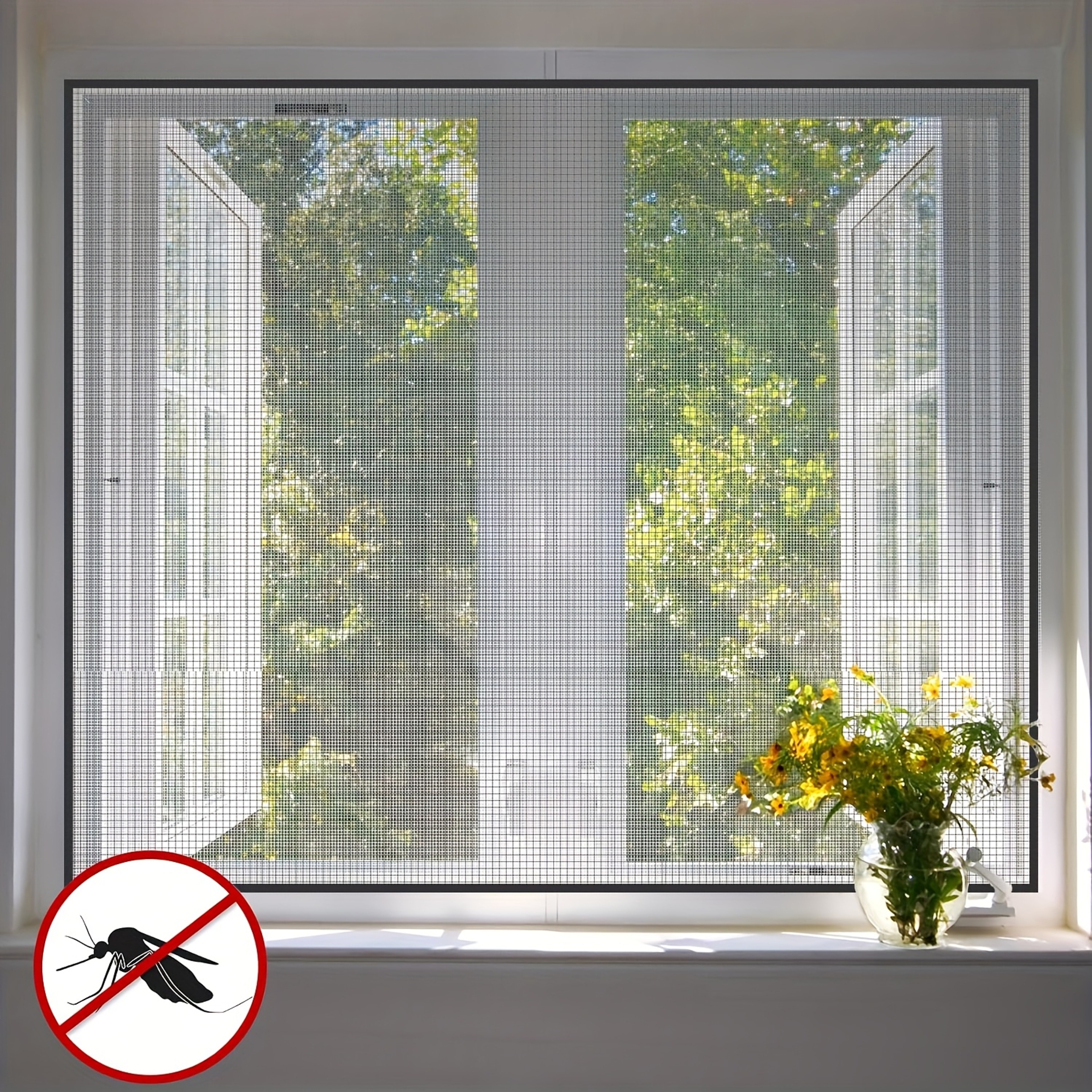 Self Adhesive Window Screen Mosquito Net Invisible Mesh for Bug Free Rooms – view 2