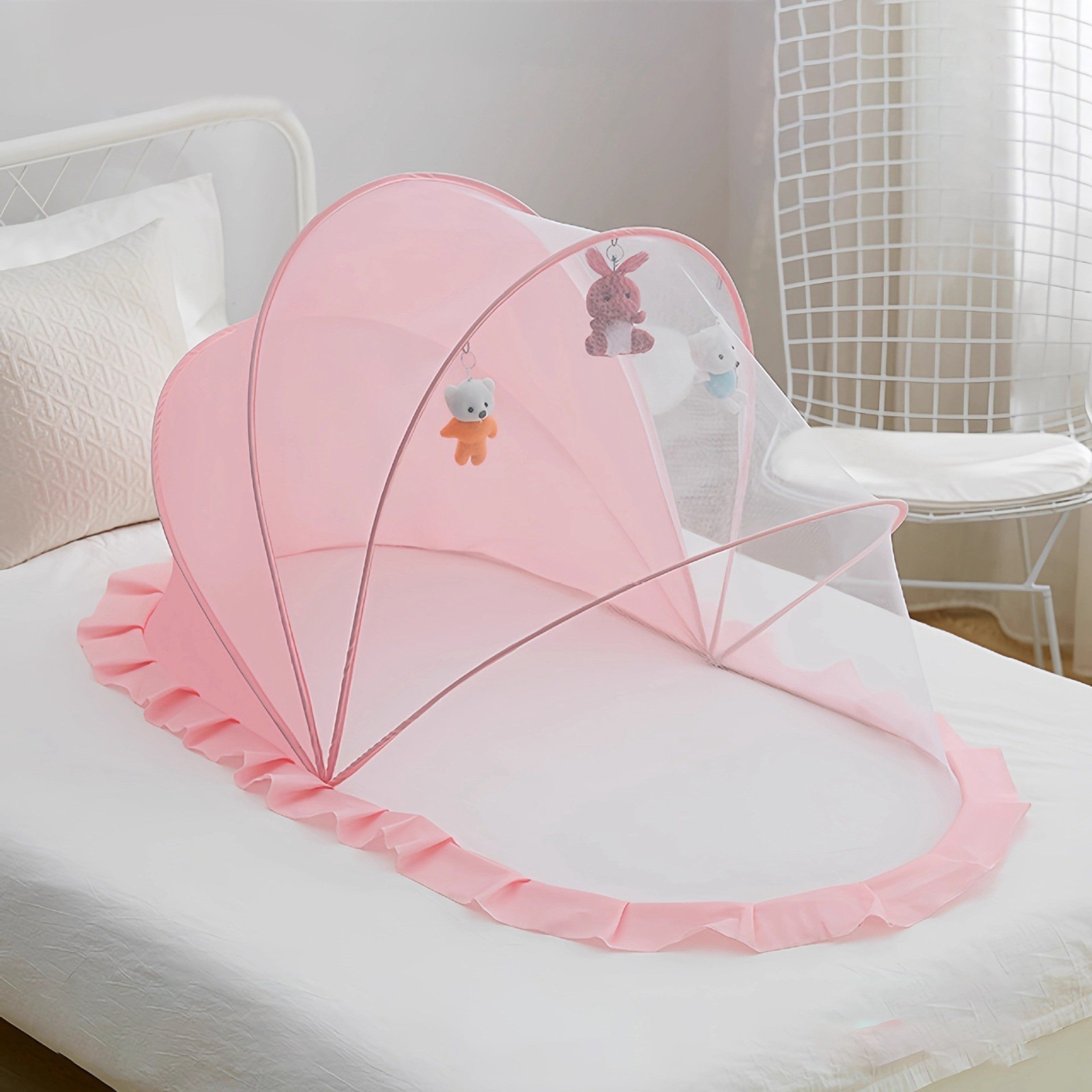 Foldable Baby Mosquito Net Crib Cover For Breathable Full Face Protection 6