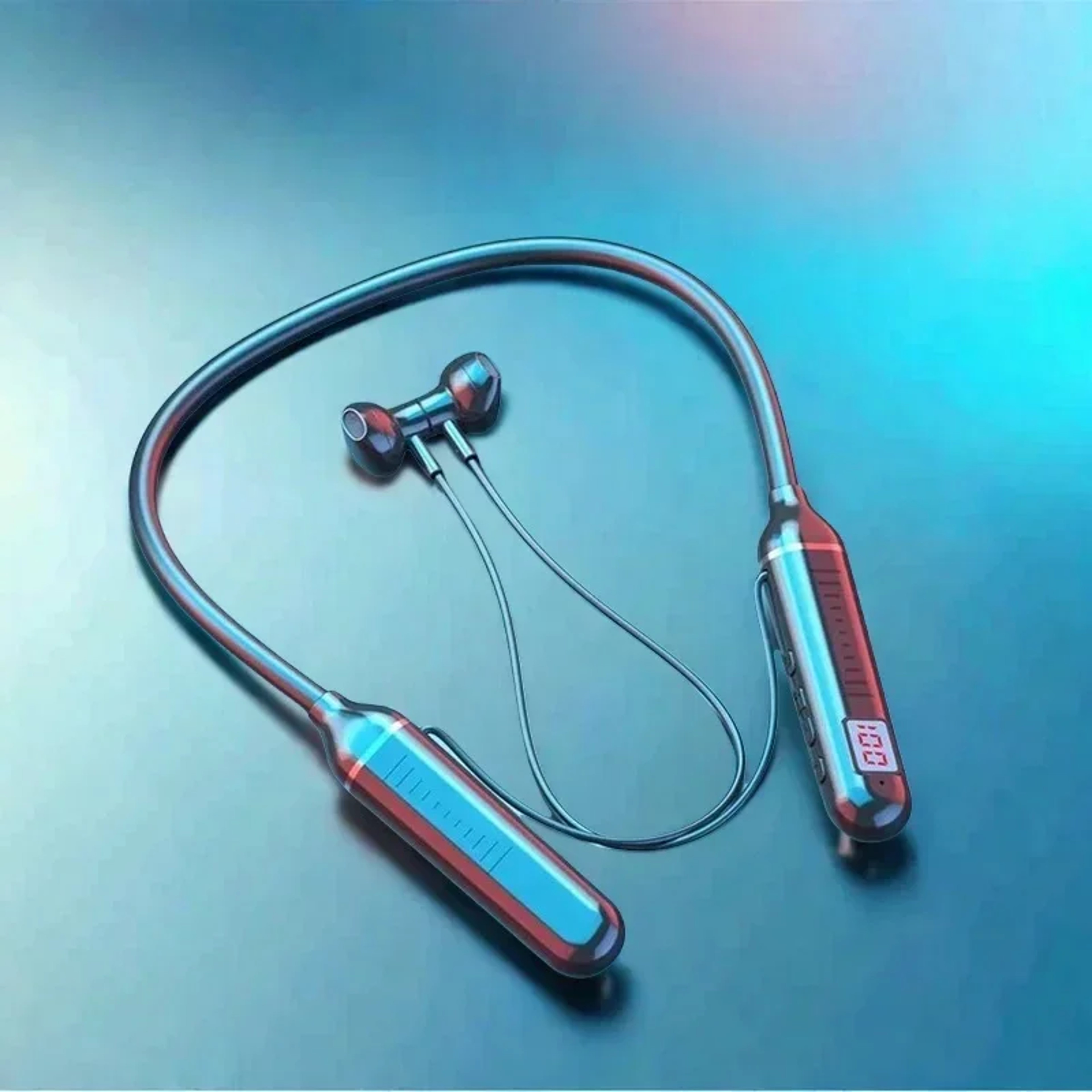LED Neckband Bluetooth Headphones With Mic TF Card Support For Sports And Gaming 4