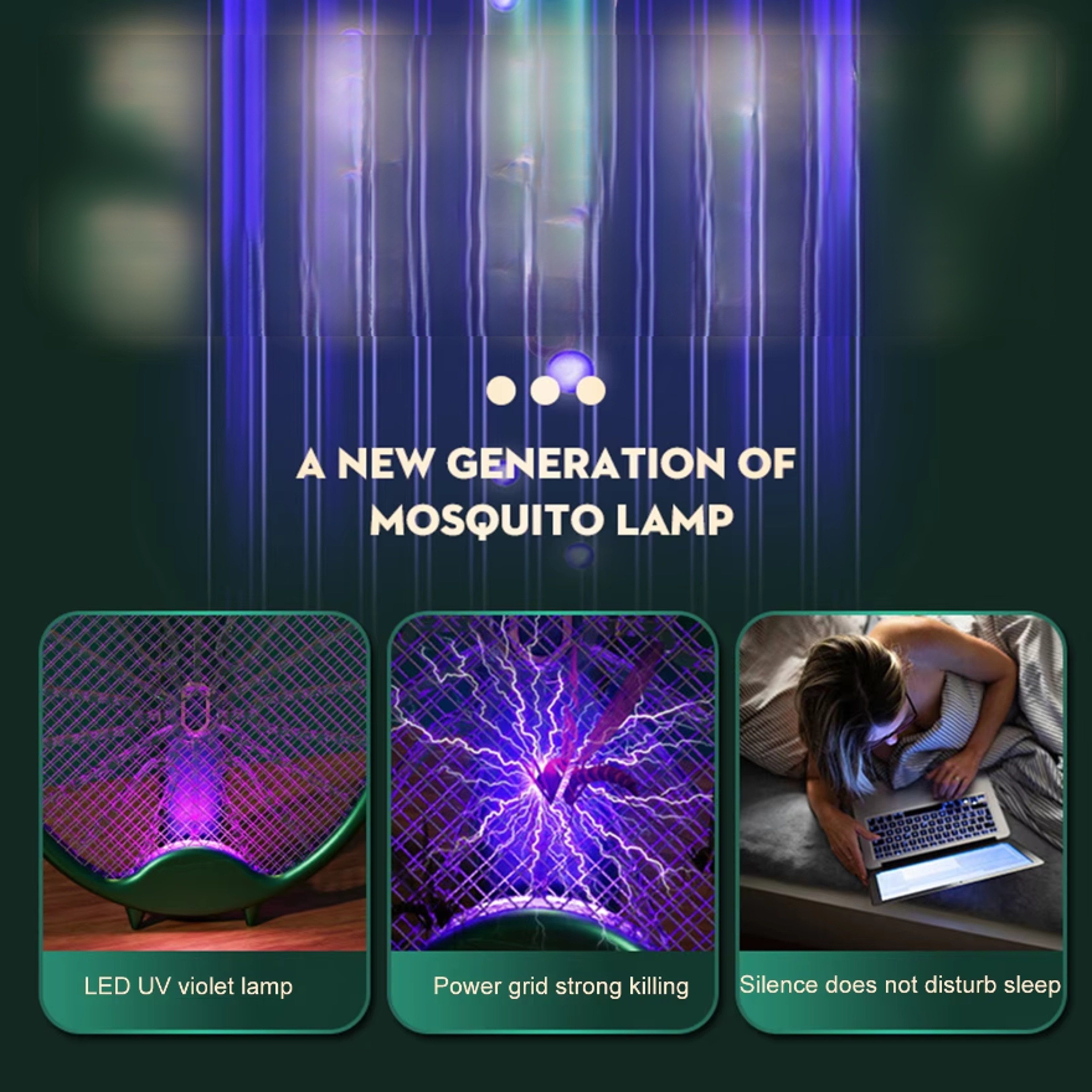 Foldable Electric Mosquito Racket with USB Rechargeable Bug Zapper Lamp – view 3
