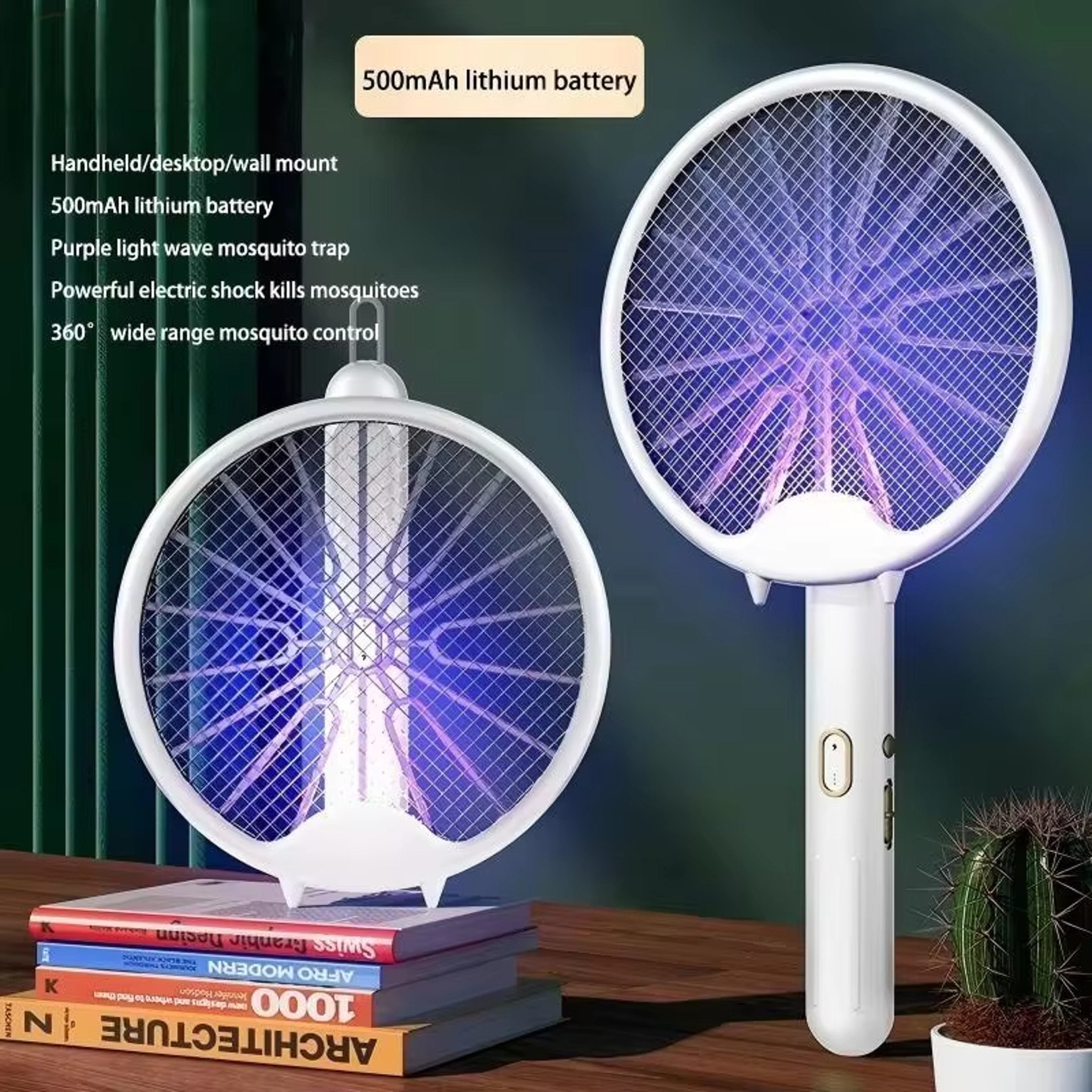 Foldable Electric Mosquito Racket with USB Rechargeable Bug Zapper Lamp – view 7