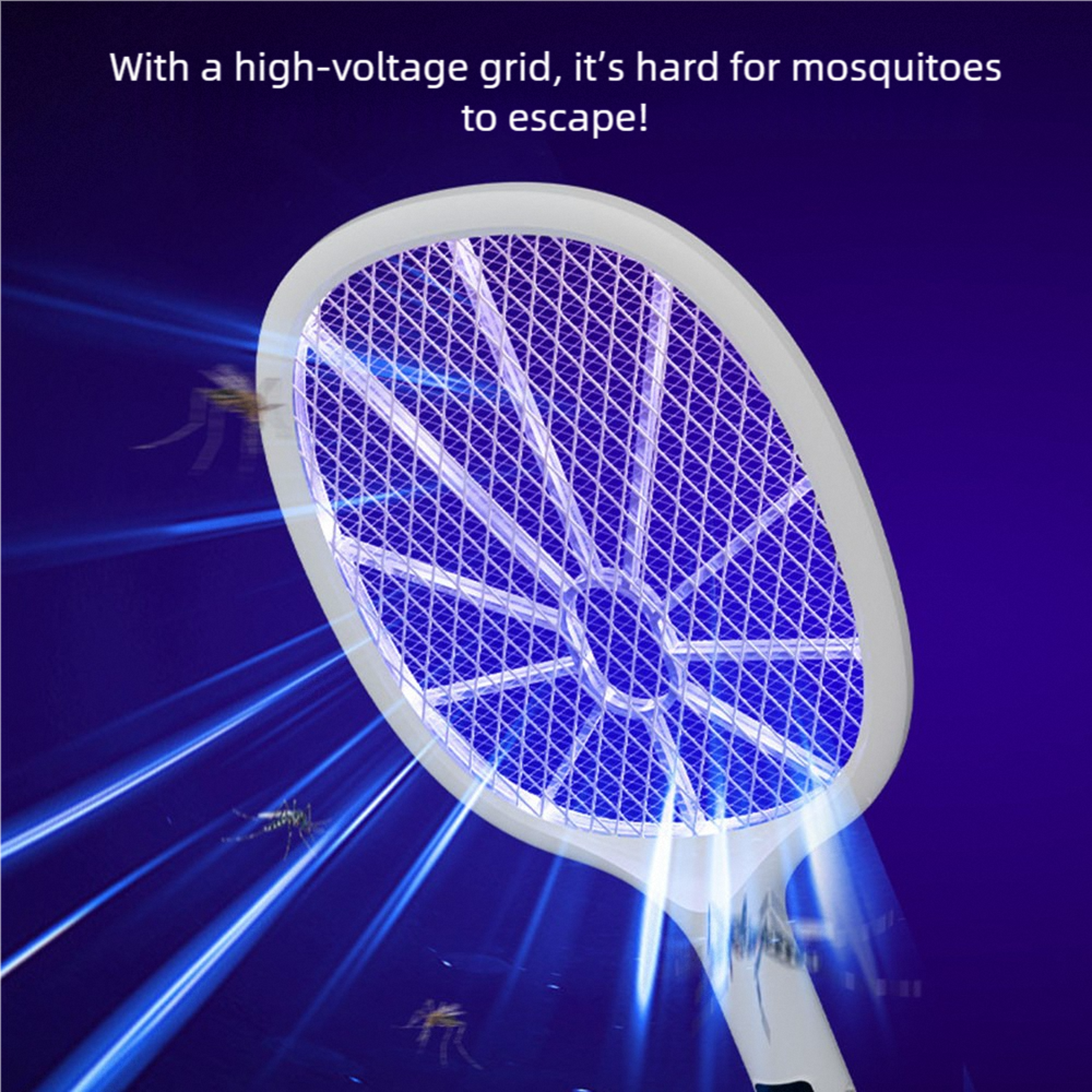 Rechargeable Electric Fly Swatter Type C Handheld Bug Zapper 3