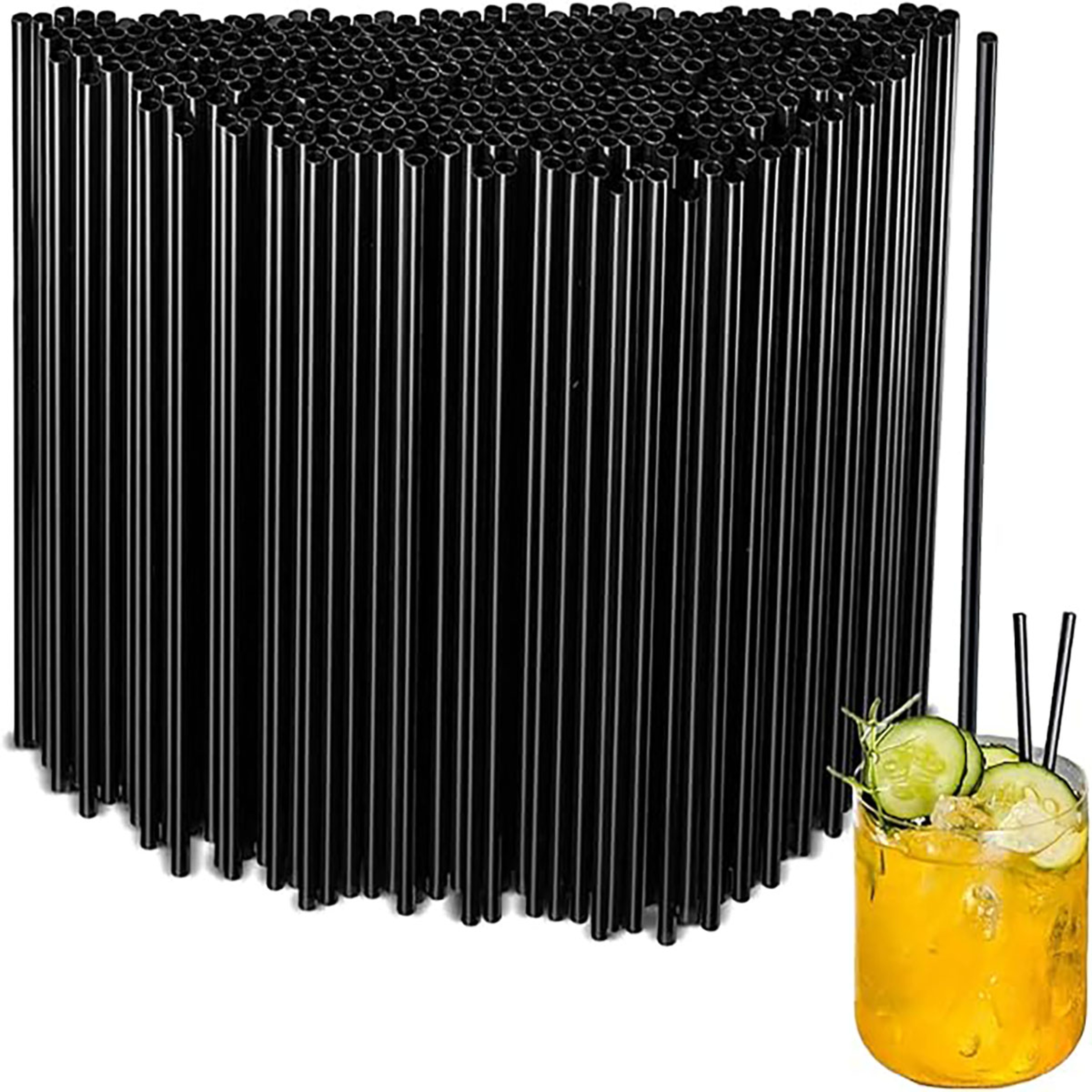 Disposable Plastic Straws  Cocktail Stirrers Black Party Drink Accessories 0