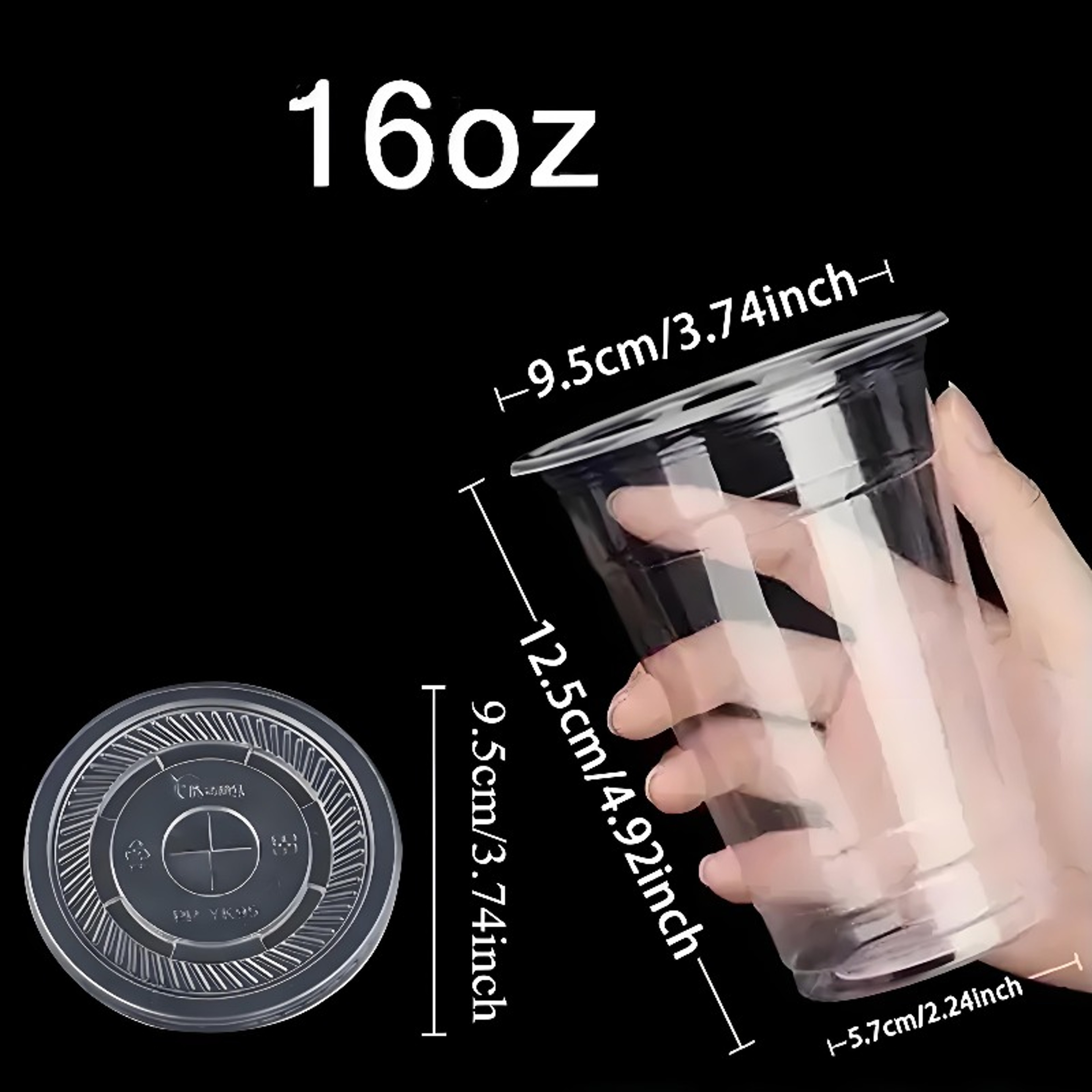 Clear Disposable Plastic Cups With Lids For Iced Coffee Smoothies Parties 7
