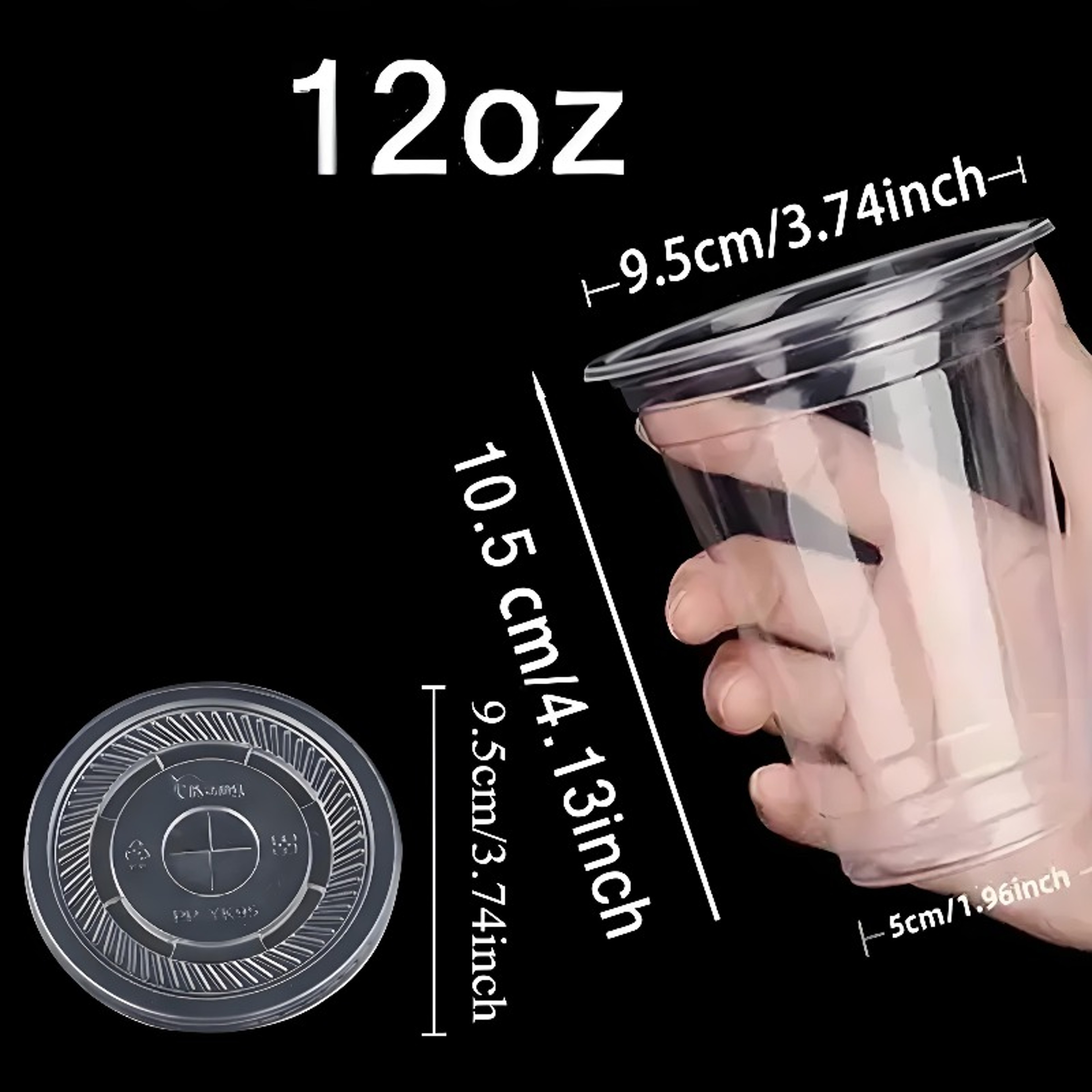 Clear Disposable Plastic Cups With Lids For Iced Coffee Smoothies Parties 6