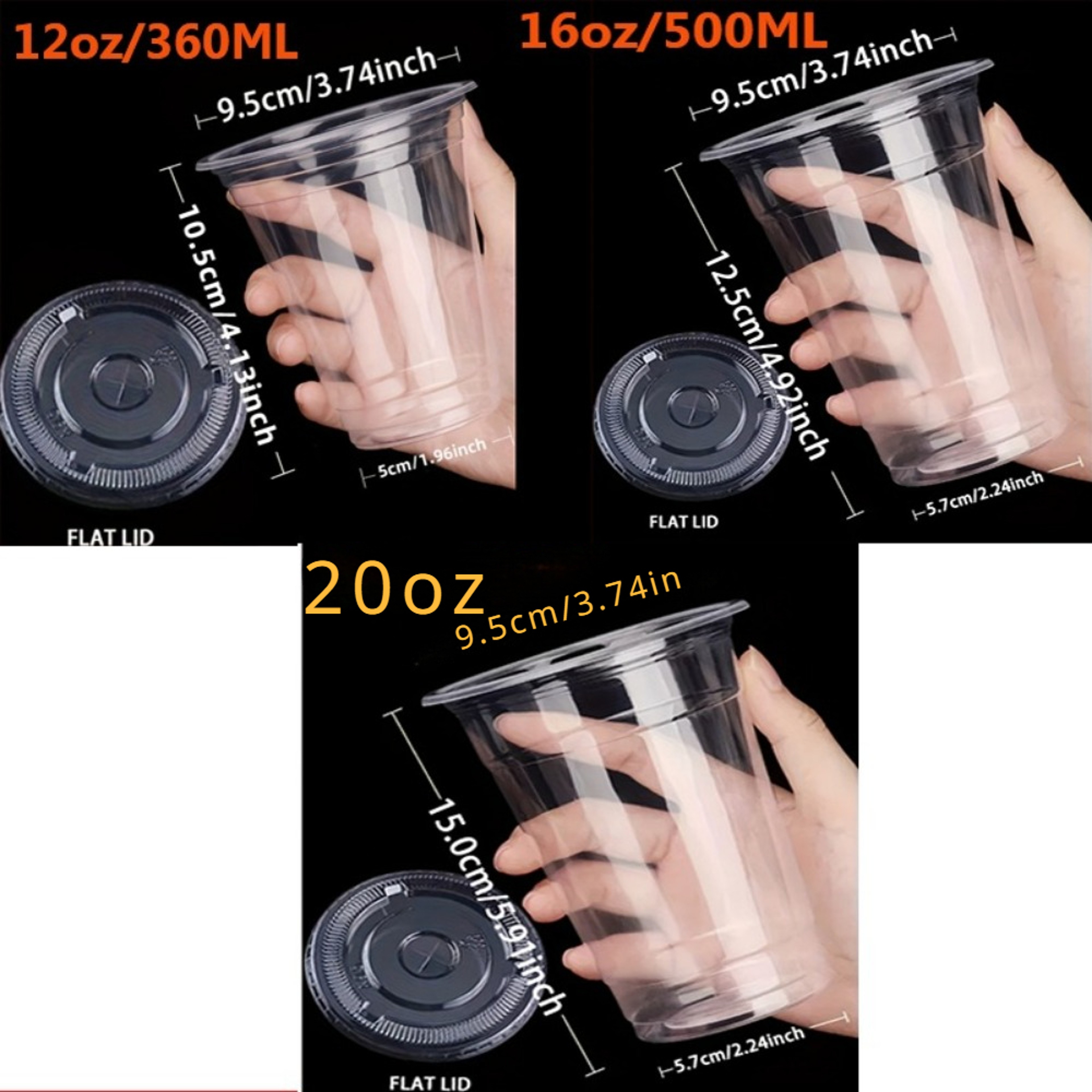 Disposable Plastic Cups With Lids For Iced Coffee And Cold Drinks 1