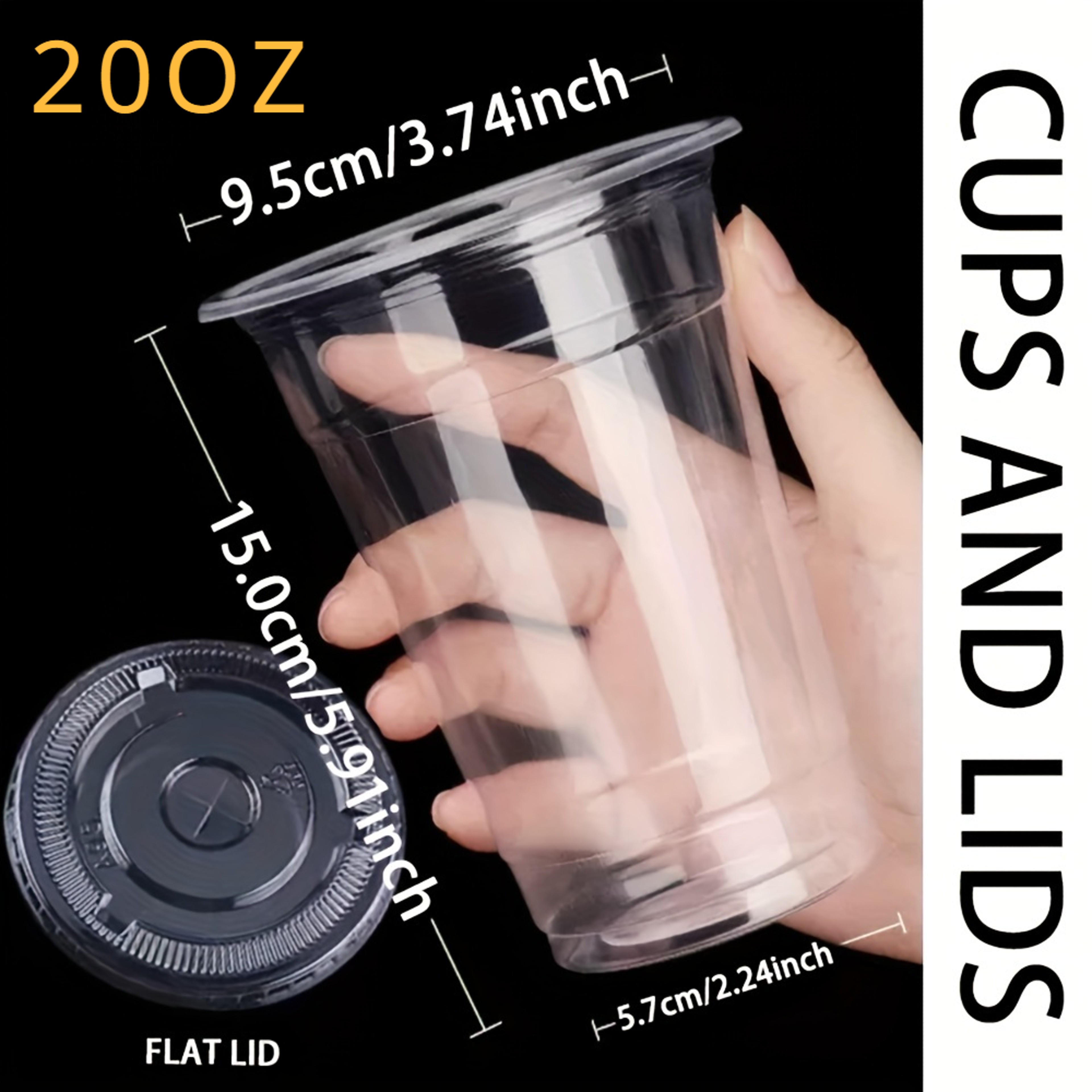 Disposable Plastic Cups With Lids For Iced Coffee And Cold Drinks 7