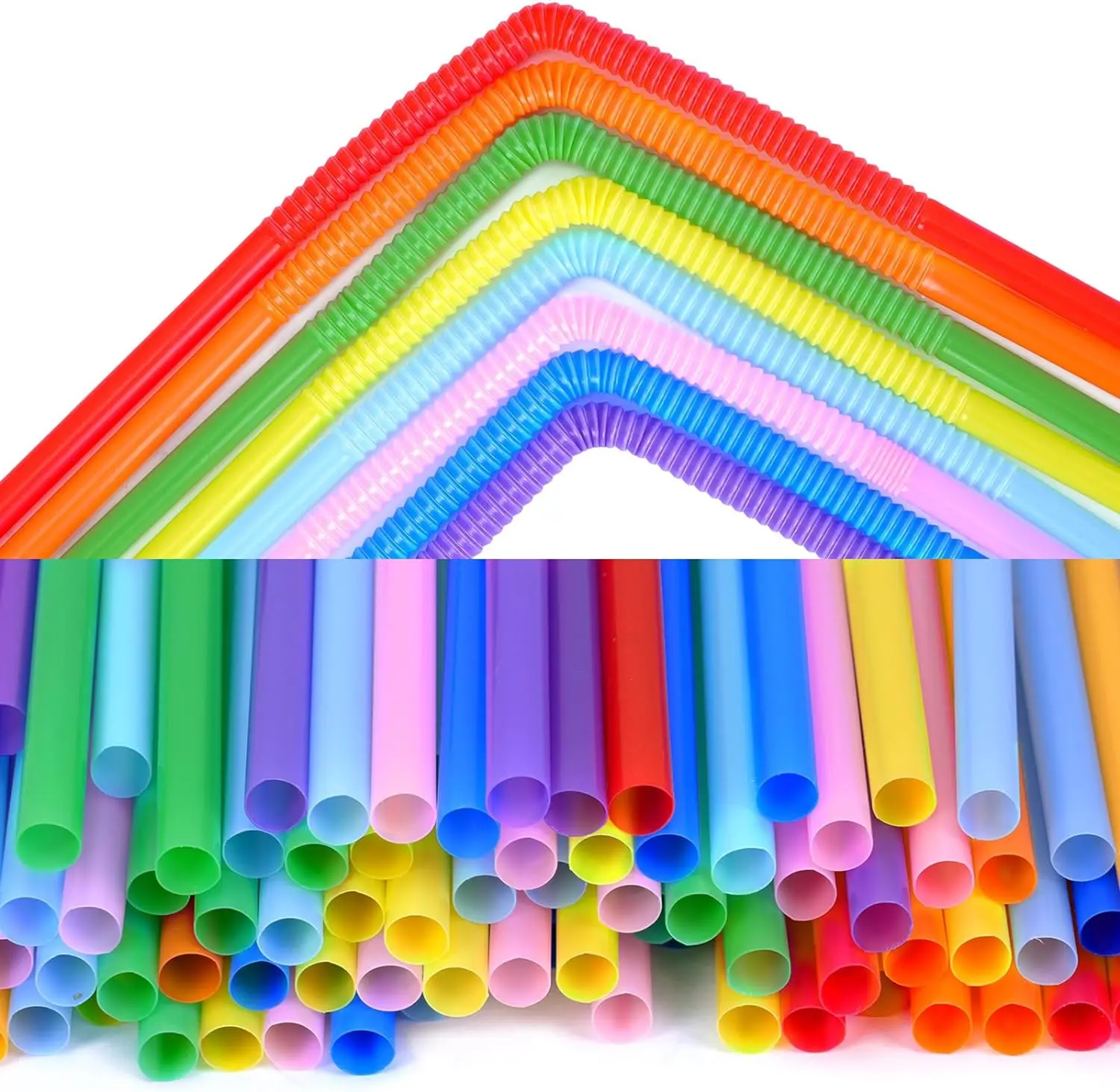 Colorful Flexible Disposable Drinking Straws for Parties, Bars and Everyday Drinks – view 5