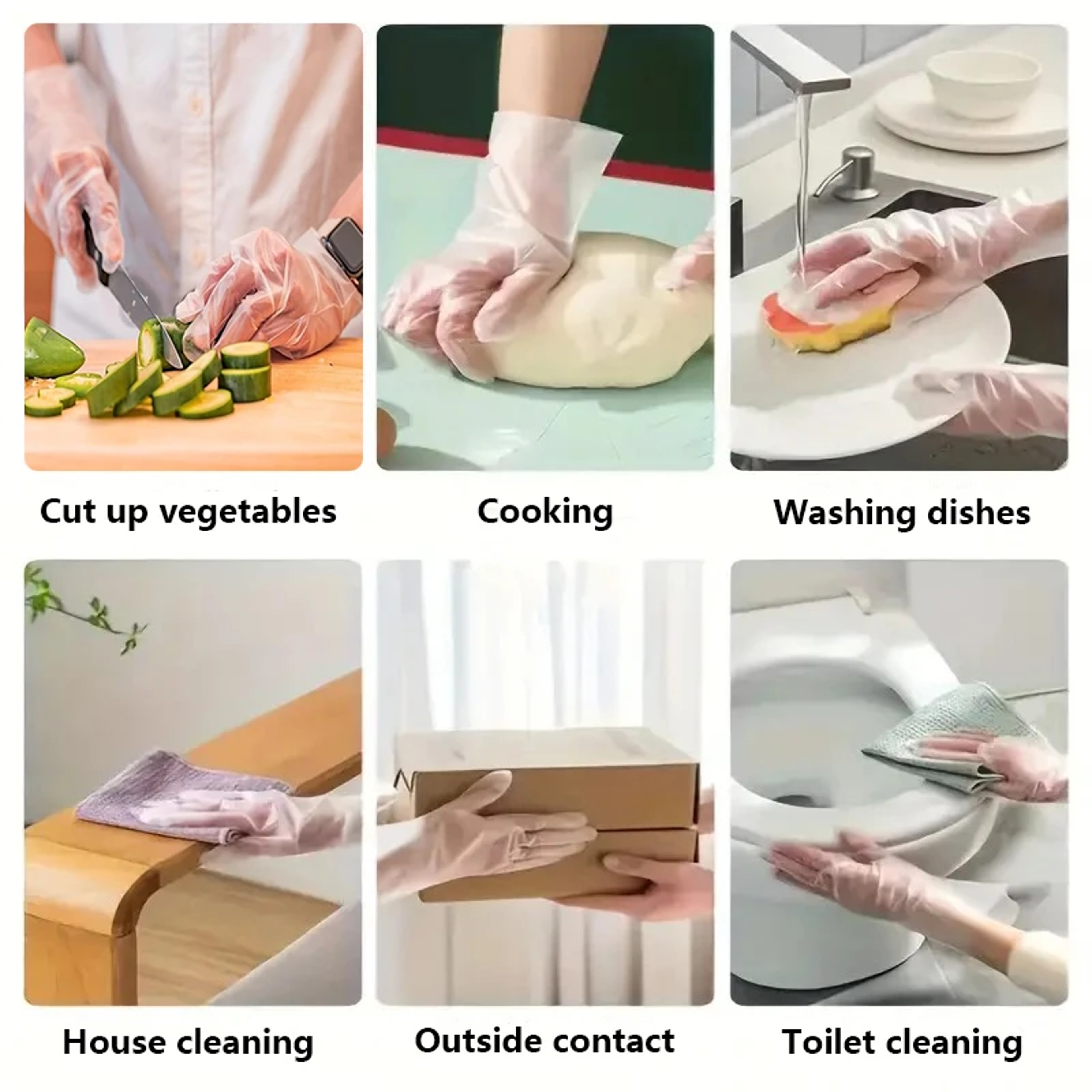 Disposable TPE Gloves Waterproof Protective Gloves for Kitchen, Cleaning & Food Prep – view 4