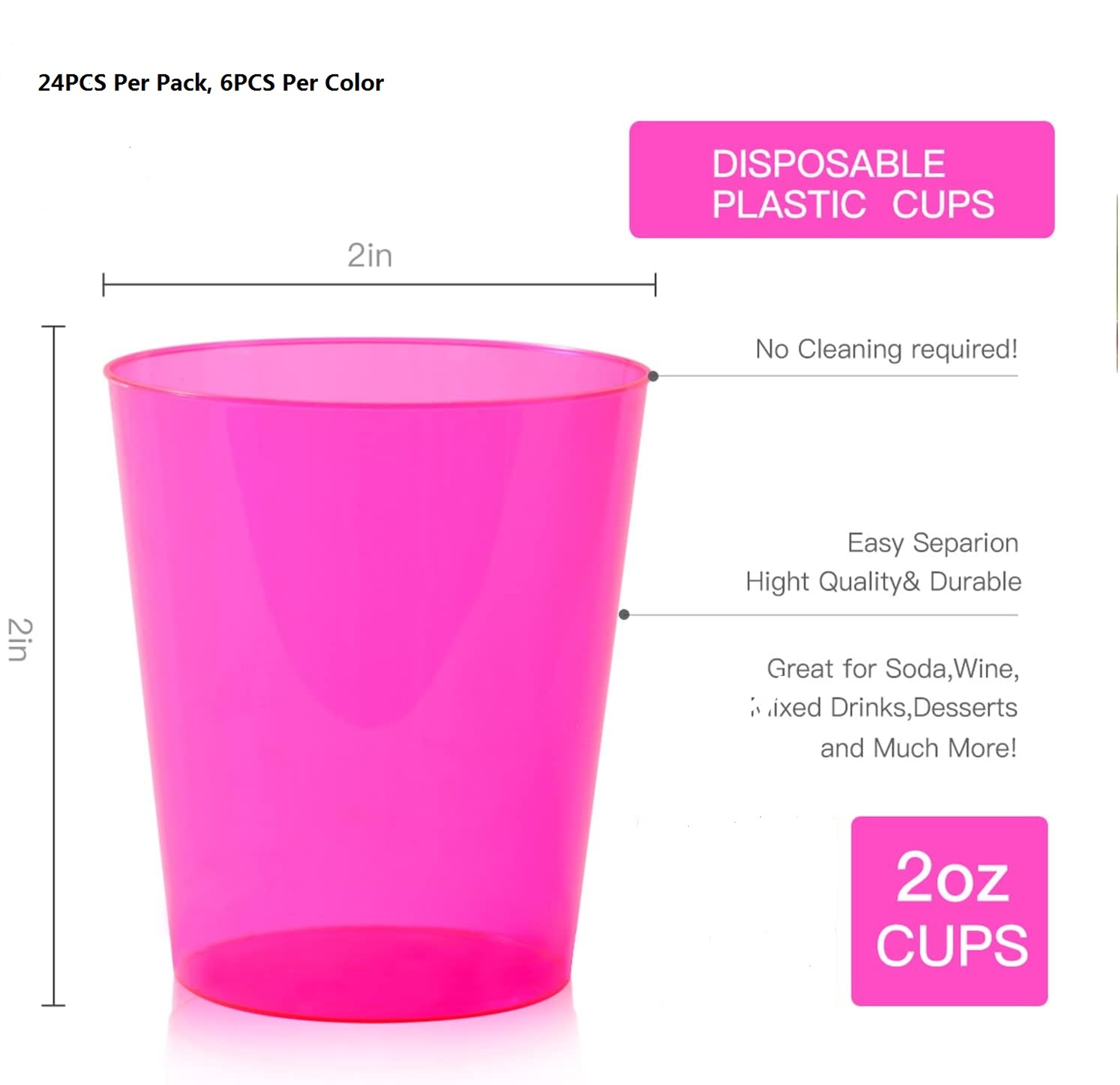 Plastic Shot Glasses Clear Disposable Party Cups For Jello Shots  Event Party Supplies 2
