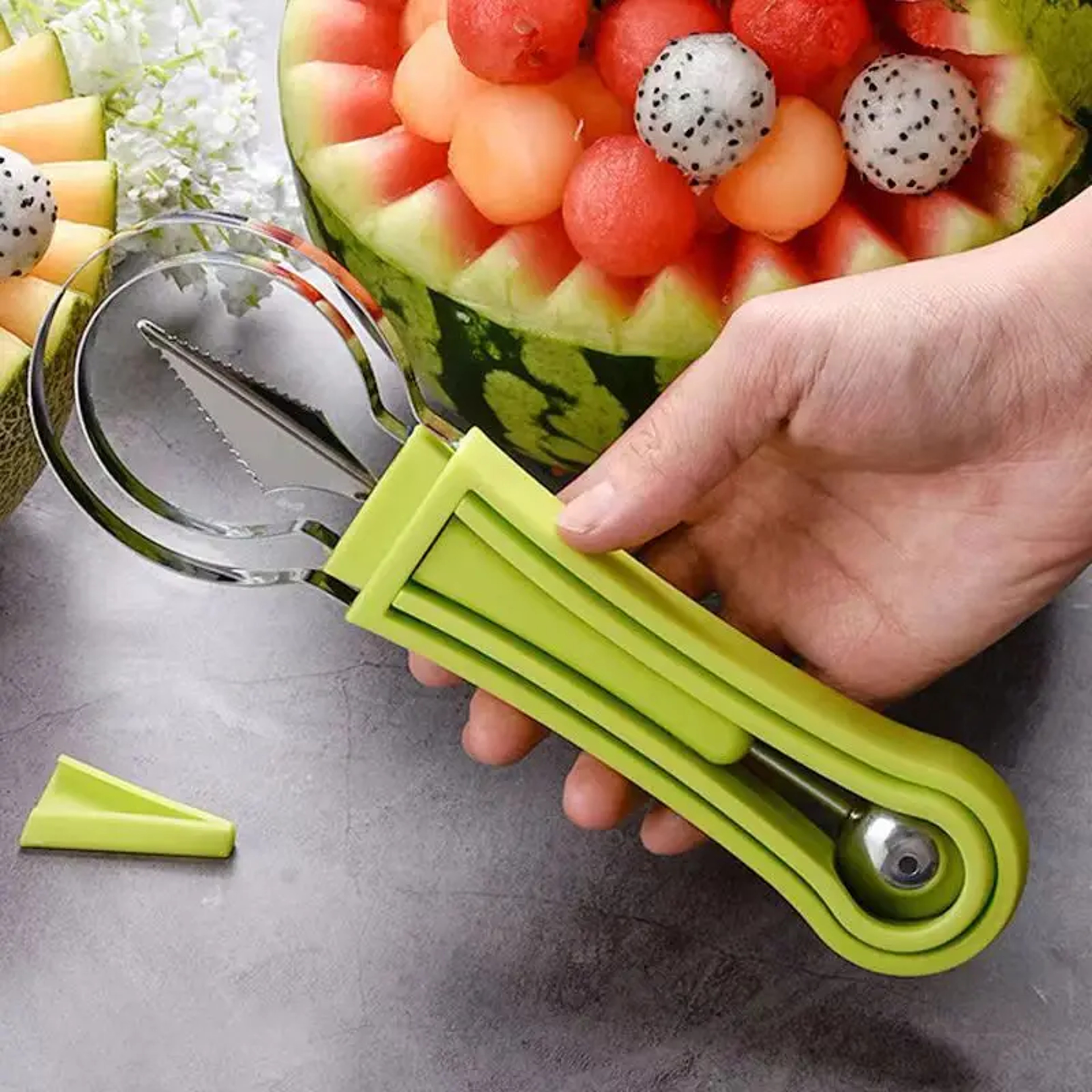 Watermelon Cutter & Fruit Carving Tool Set with Melon Baller Scoop – view 2