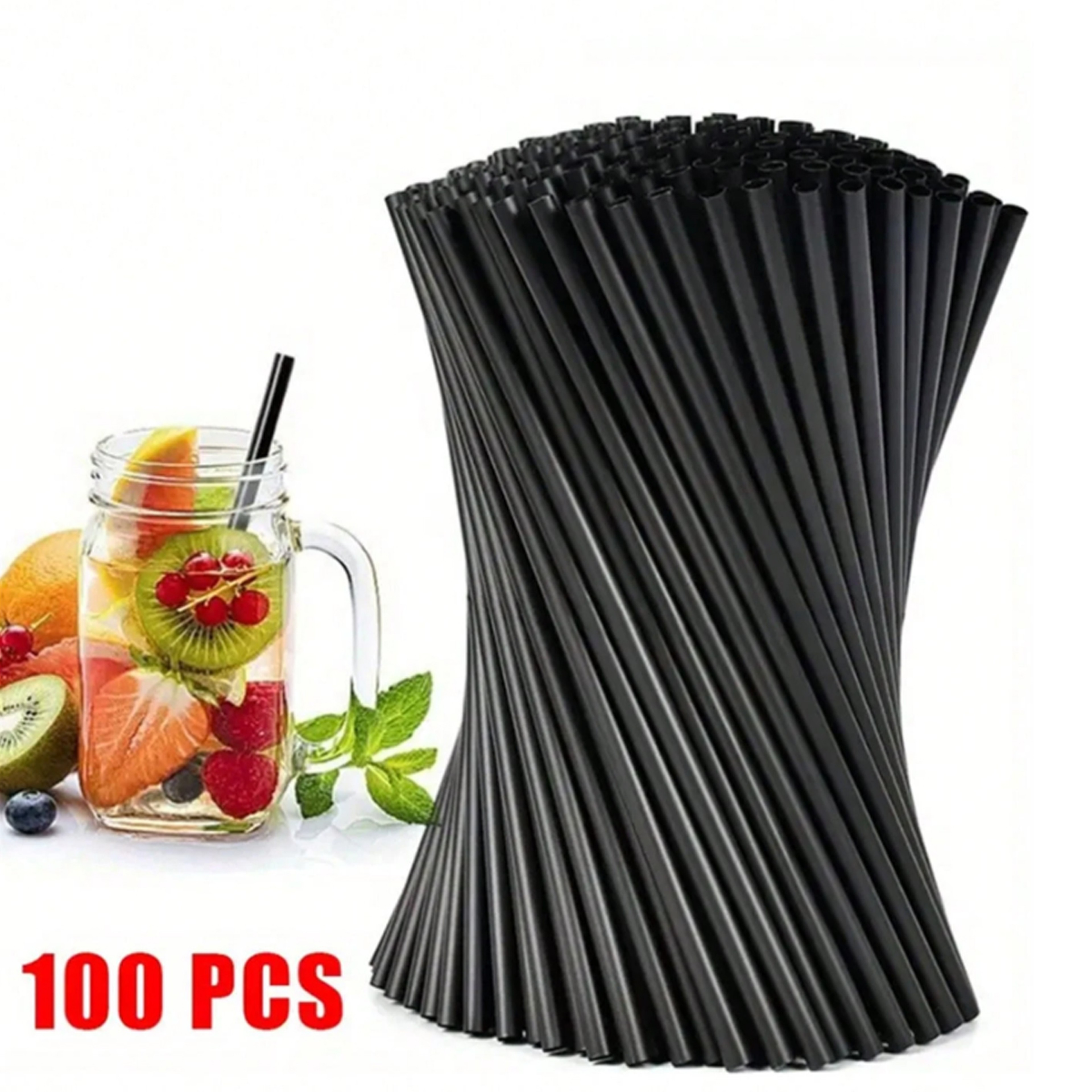 Black Disposable Straws for Coffee Bars Parties and Everyday Drinks – view 1