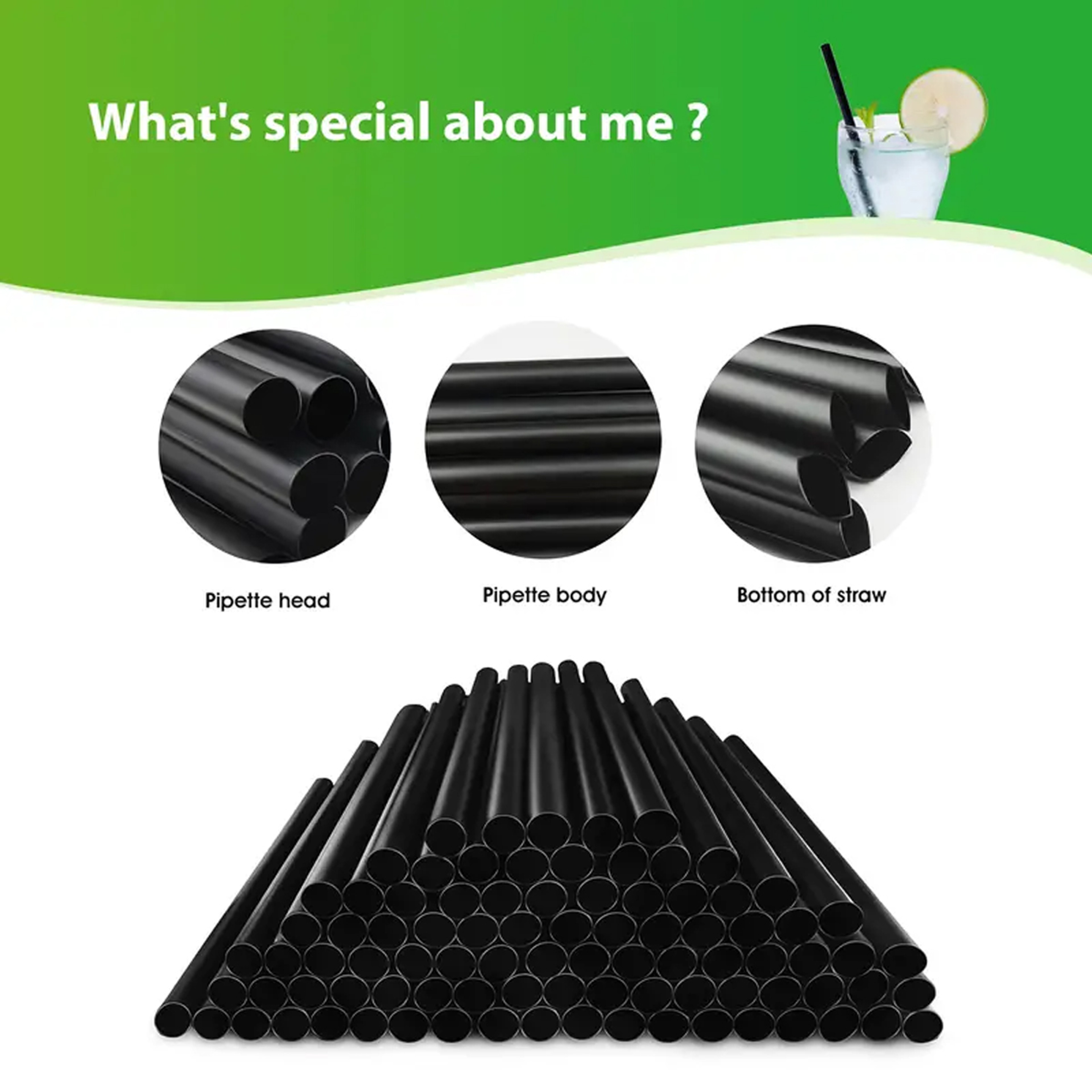Black Disposable Straws for Coffee Bars Parties and Everyday Drinks – view 3