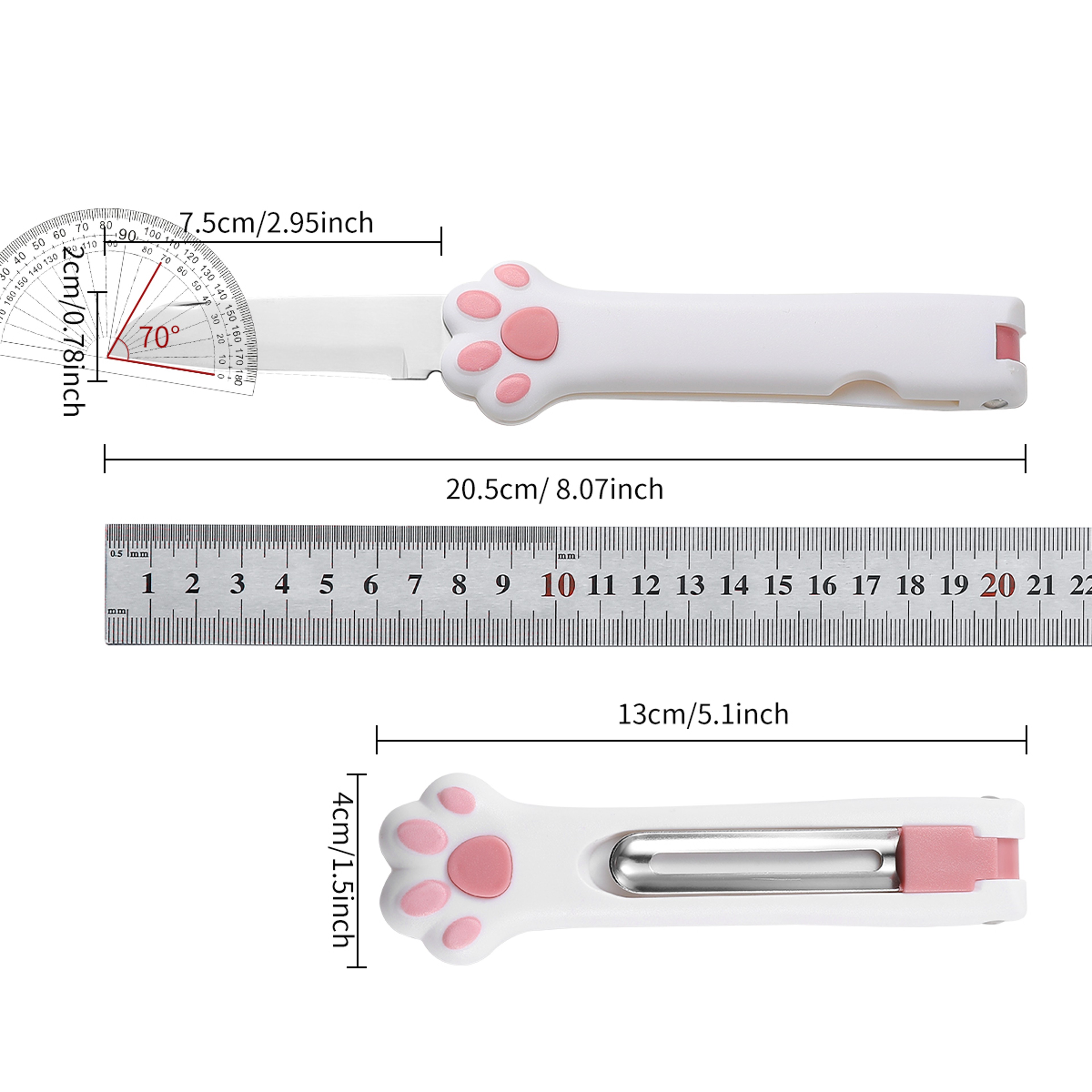 Portable Fruit Peeler Knife  Folding Kitchen Gadget Stainless Steel Peeler  Cutting Tool 5