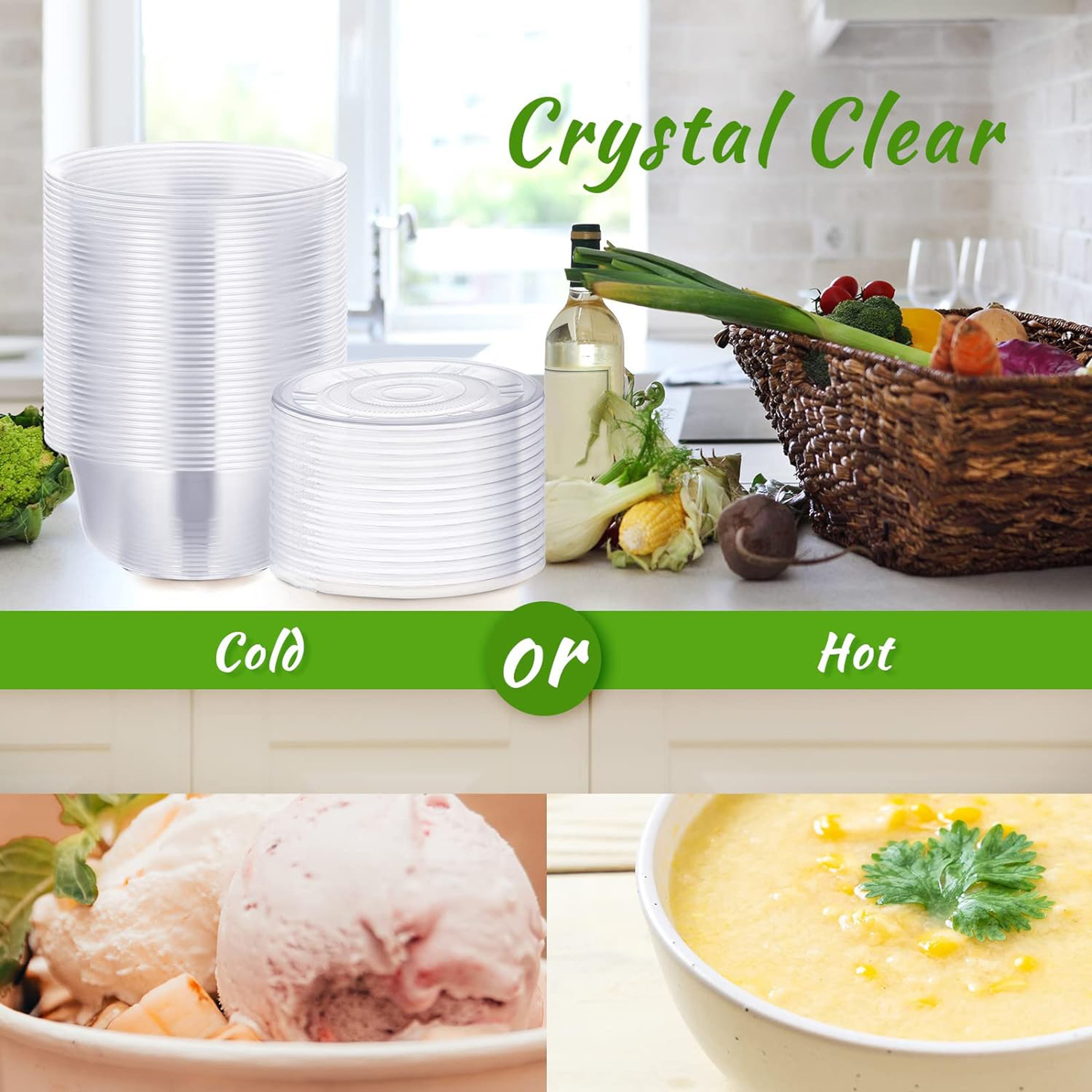 Disposable Plastic Bowls With Lids Clear Dessert Cups – view 6
