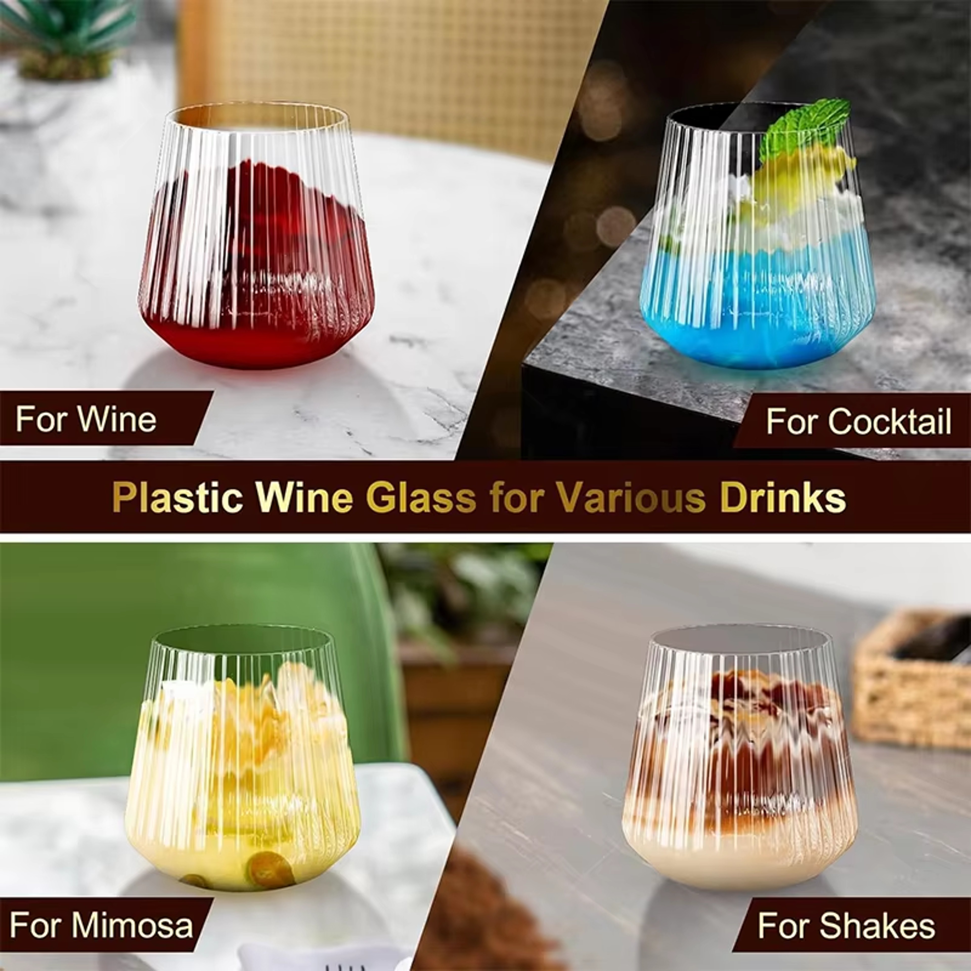 Party Unbreakable Drinkware Disposable Wine Glasses – view 5