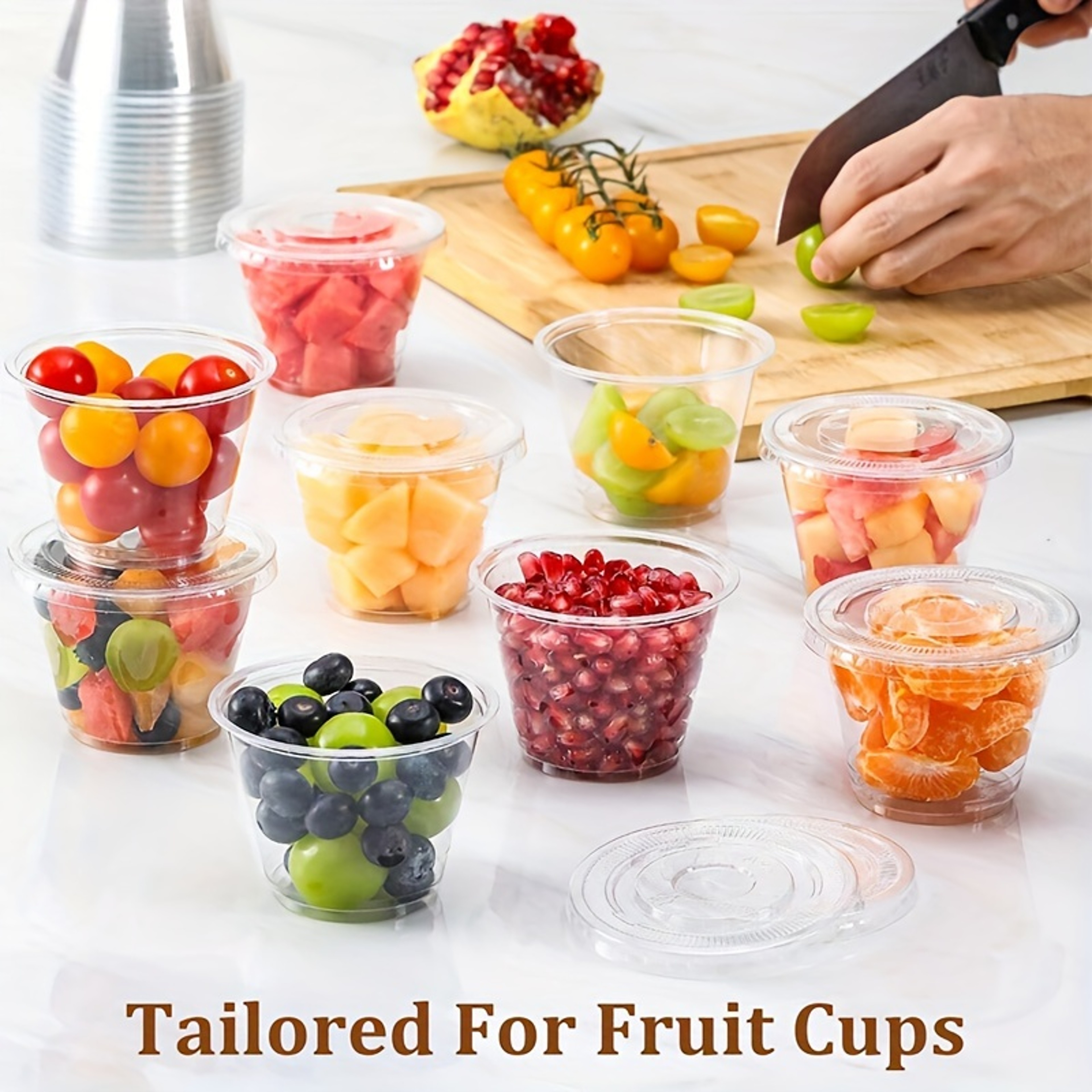 Disposable Clear Plastic Cups with Lids Party & Picnic Drinkware – view 3