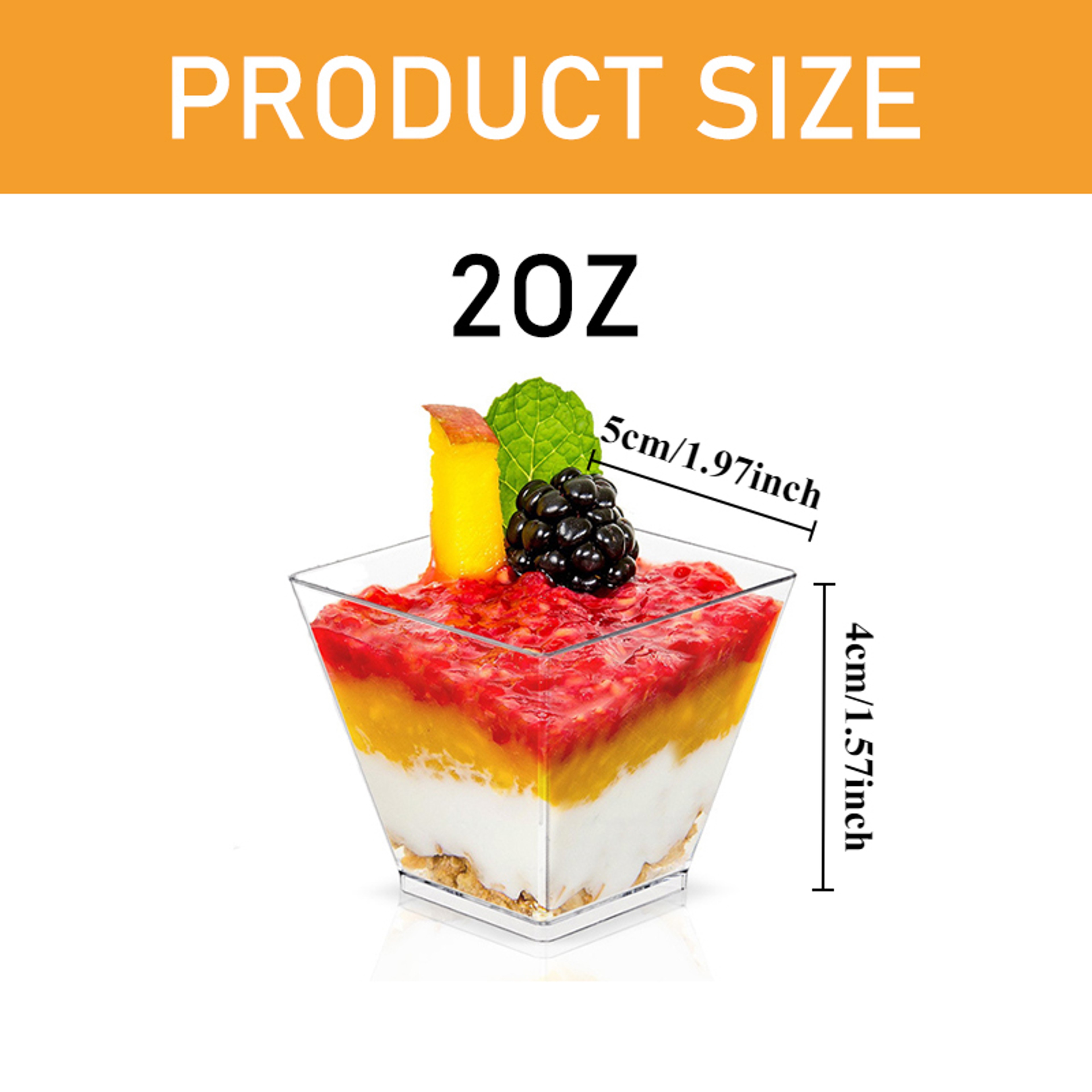 Clear Dessert Cups Disposable Mini Cups for Mousse, Pudding and Ice Cream – view 7