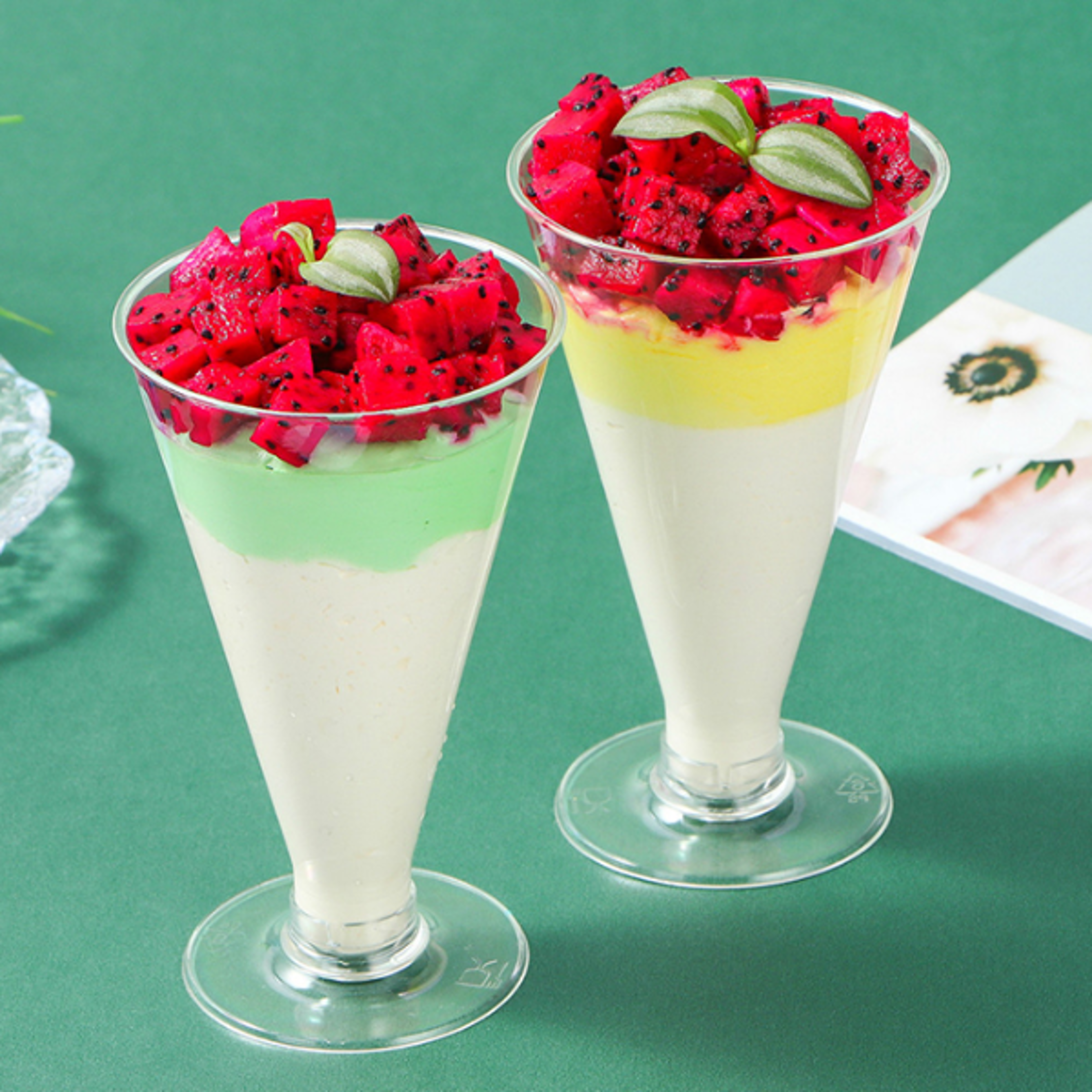 Premium Pack of 10 Disposable Mini Dessert Cups  Clear Plastic Pudding  Mousse Serving Cups for Pa