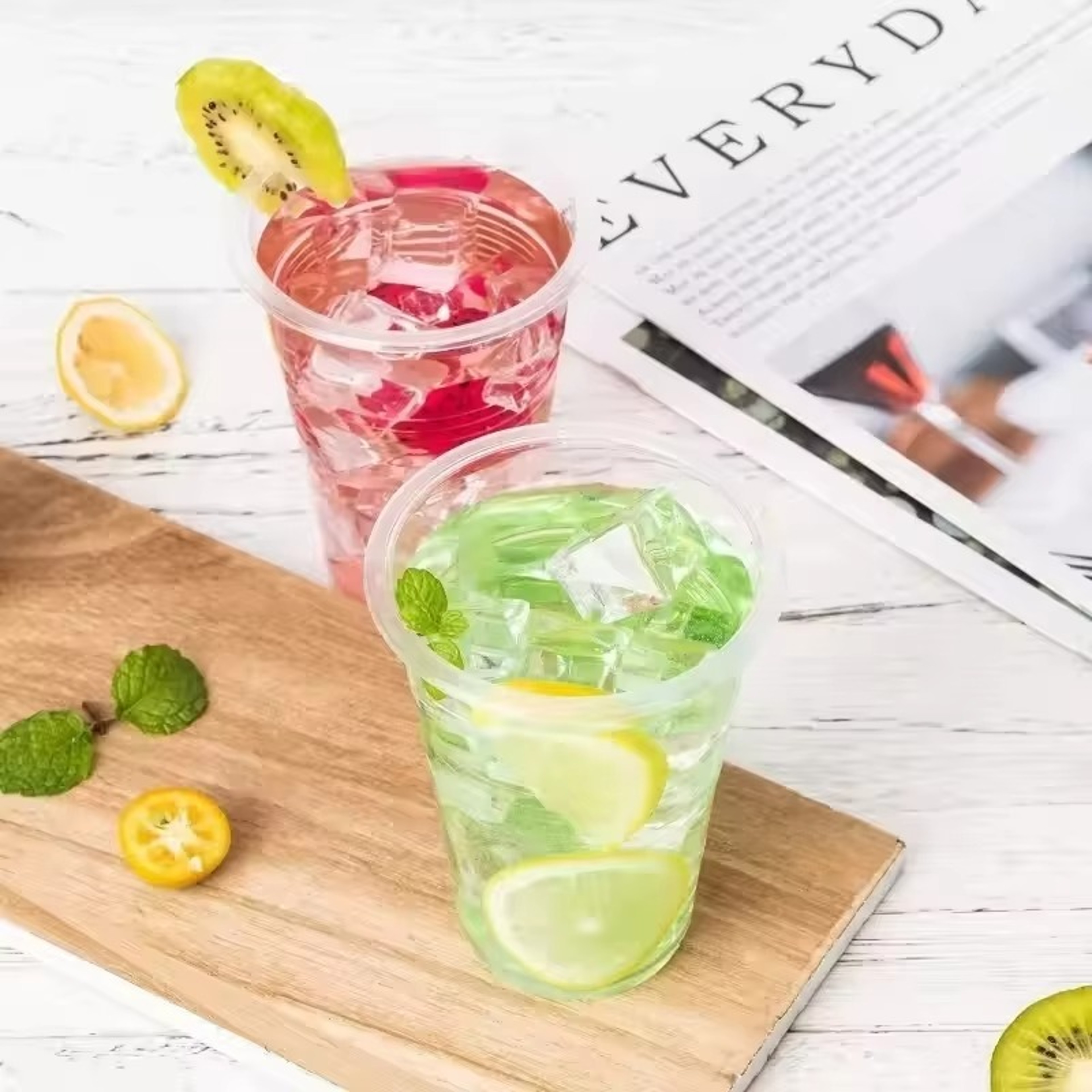 Premium Clear Disposable Plastic Cups For Drinks  Parties Bulk Household Tableware 5