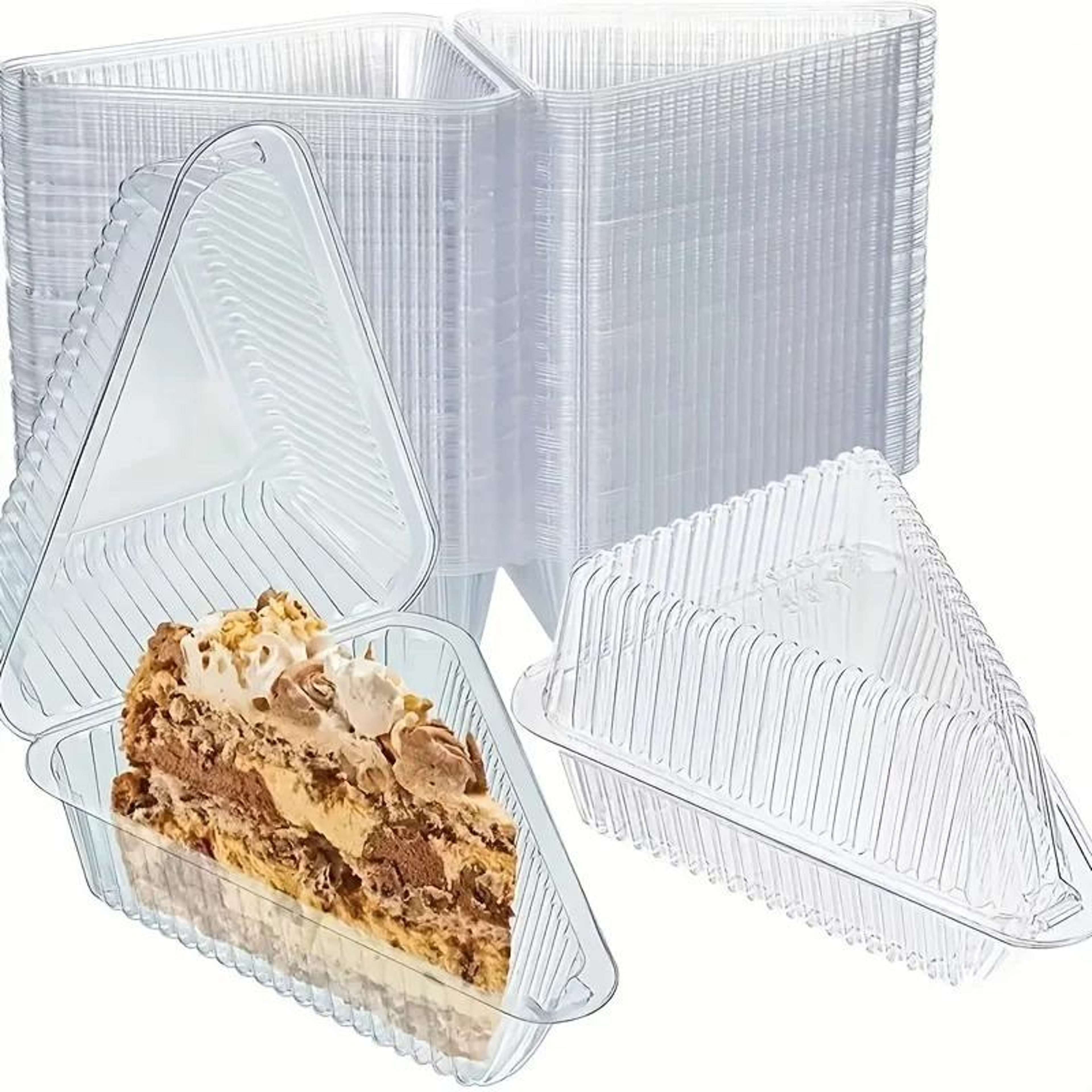 Premium Triangle Cake Slice Boxes Clear Plastic Cake Slice Containers 0
