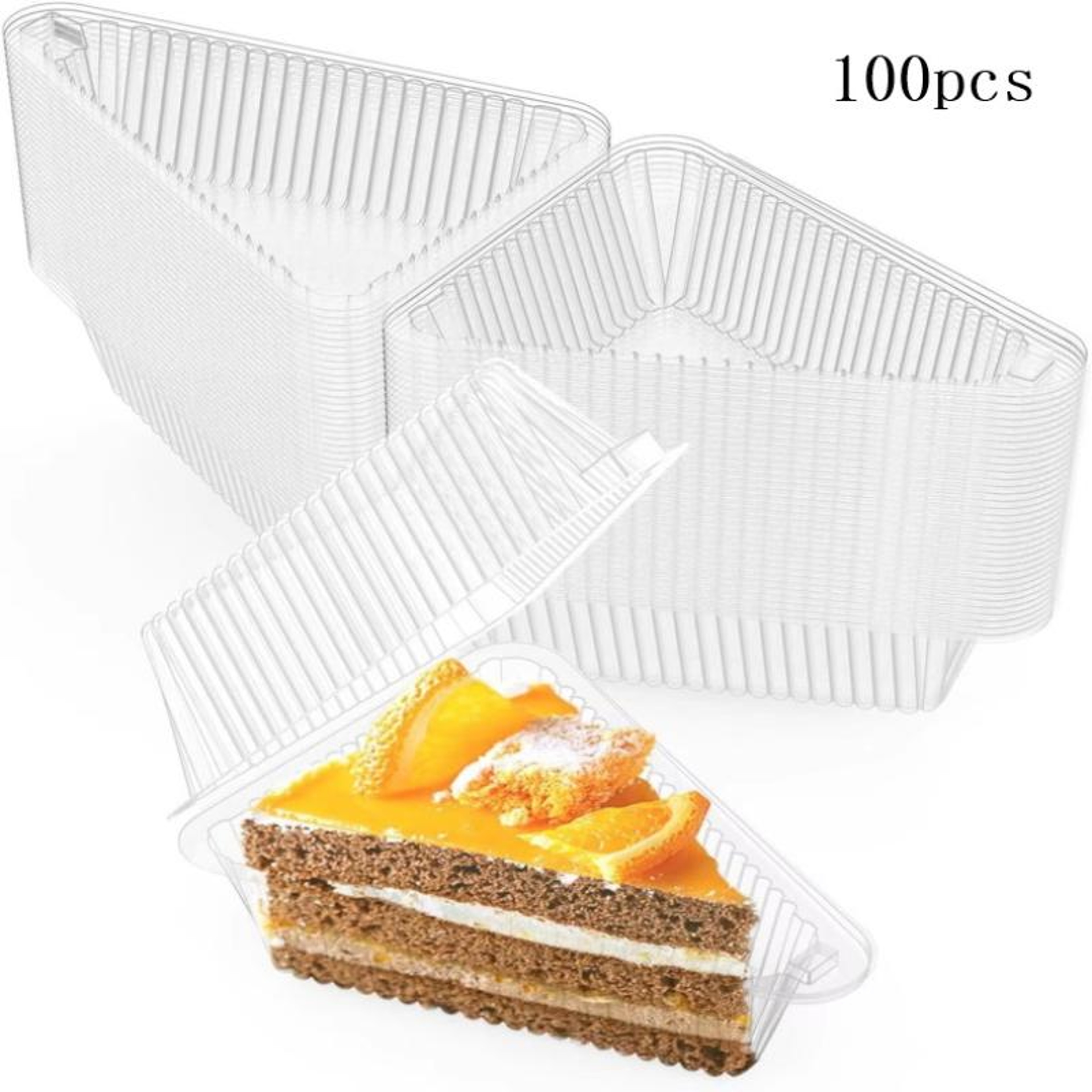 Premium Triangle Cake Slice Boxes Clear Plastic Cake Slice Containers 6