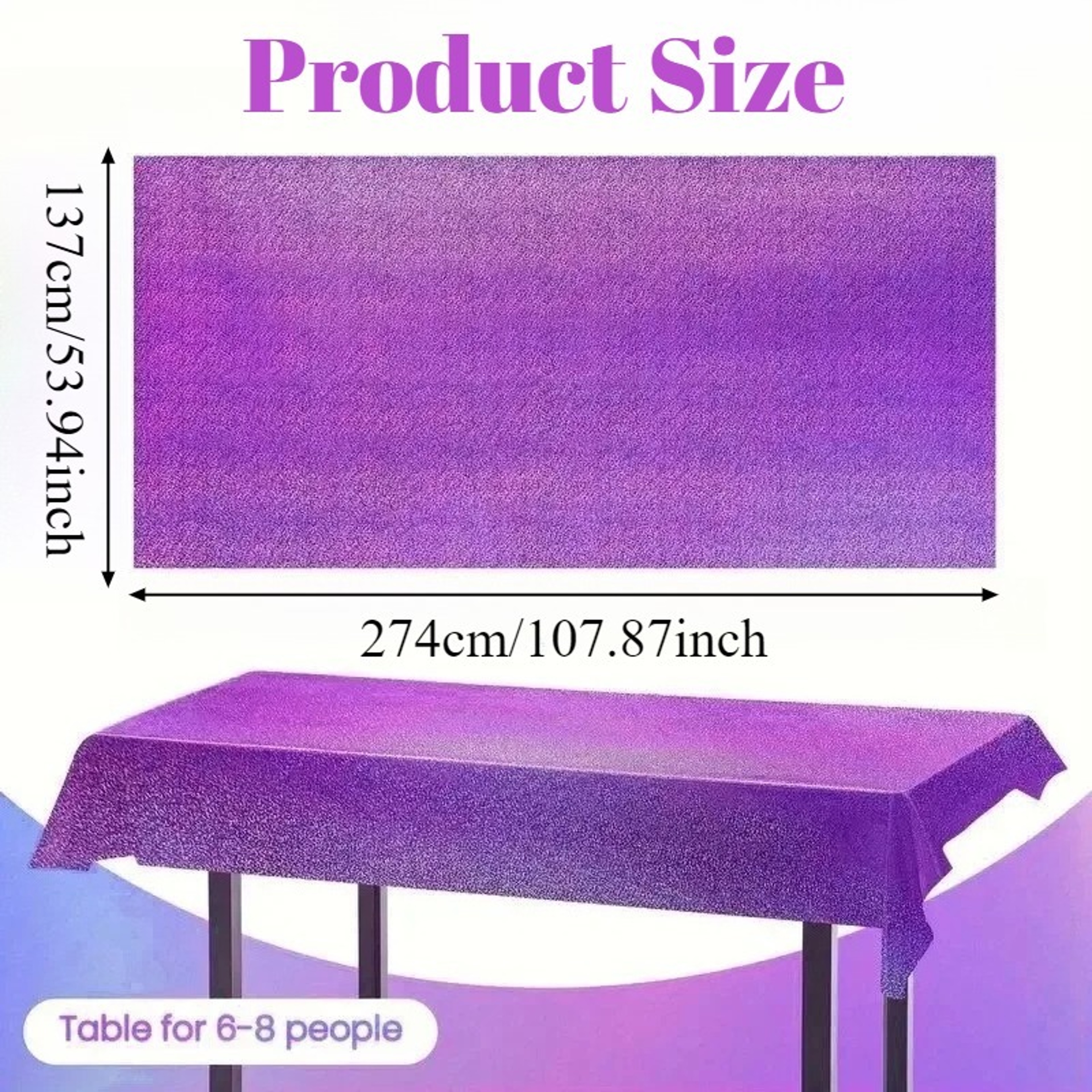 Purple Party Tablecloth Rectangular Disposable Table Cover For Weddings  Events 1