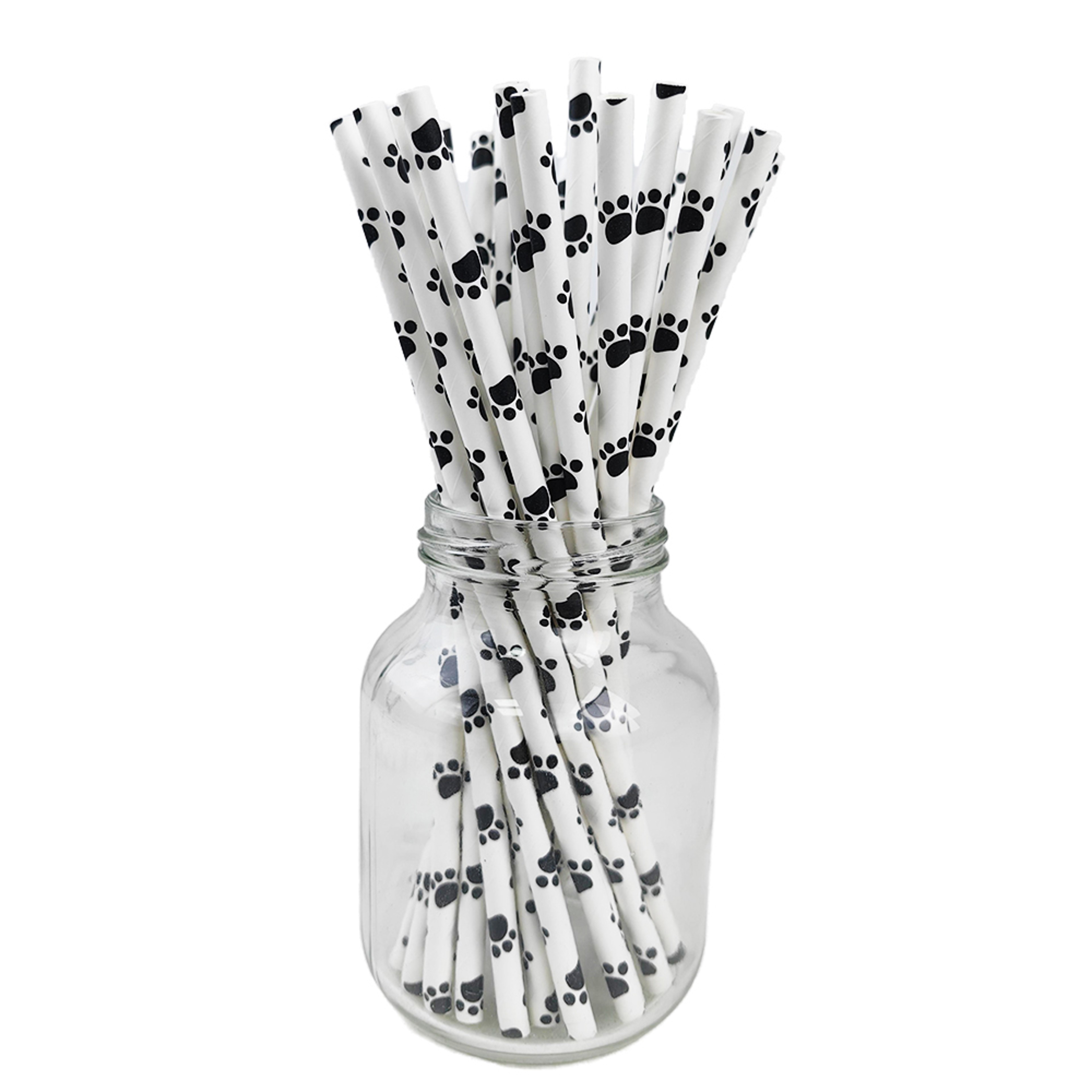 Cute Cat Paw Print Eco Friendly Paper Drinking Straws 5