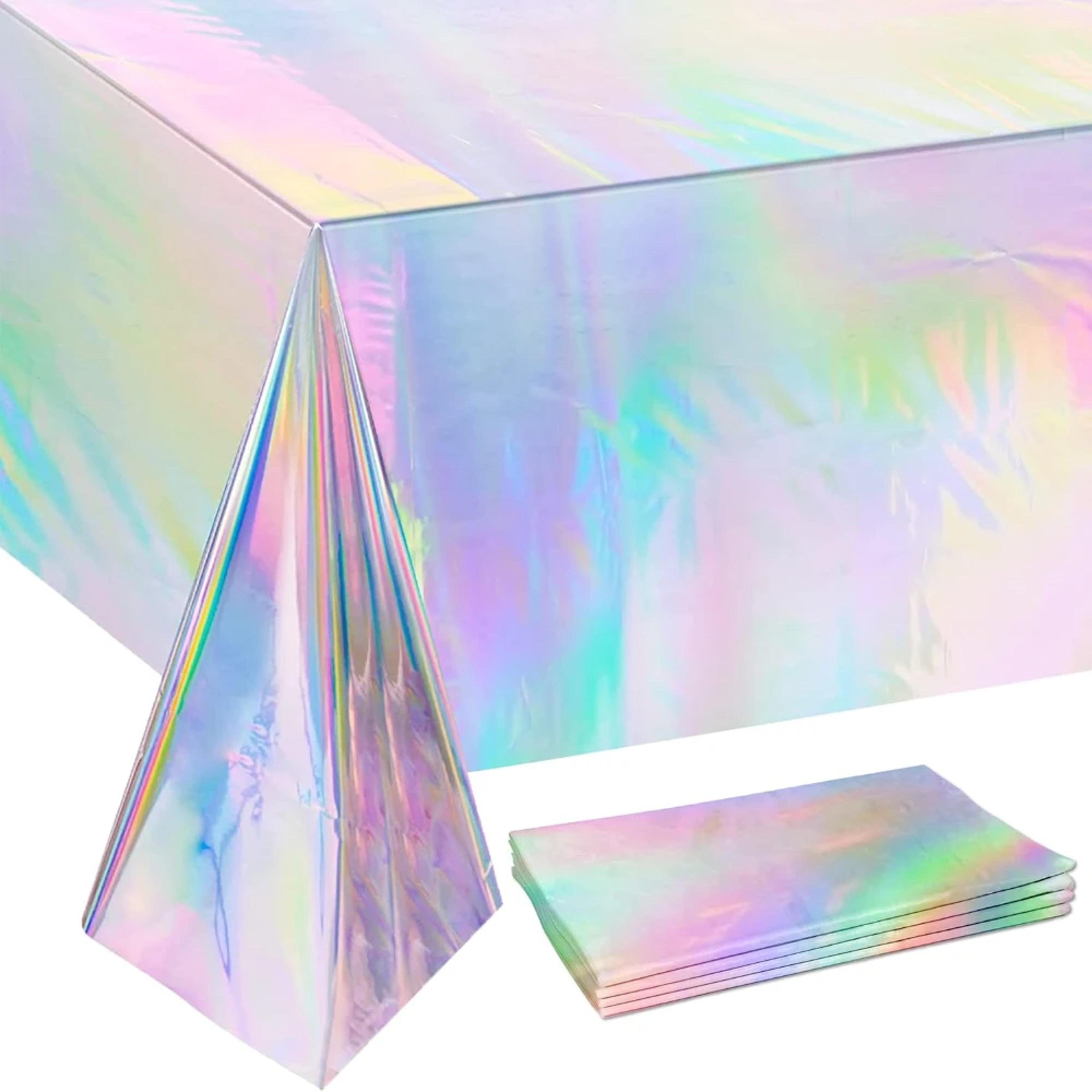Rainbow Iridescent Party Tablecloth Waterproof Disposable – view 1