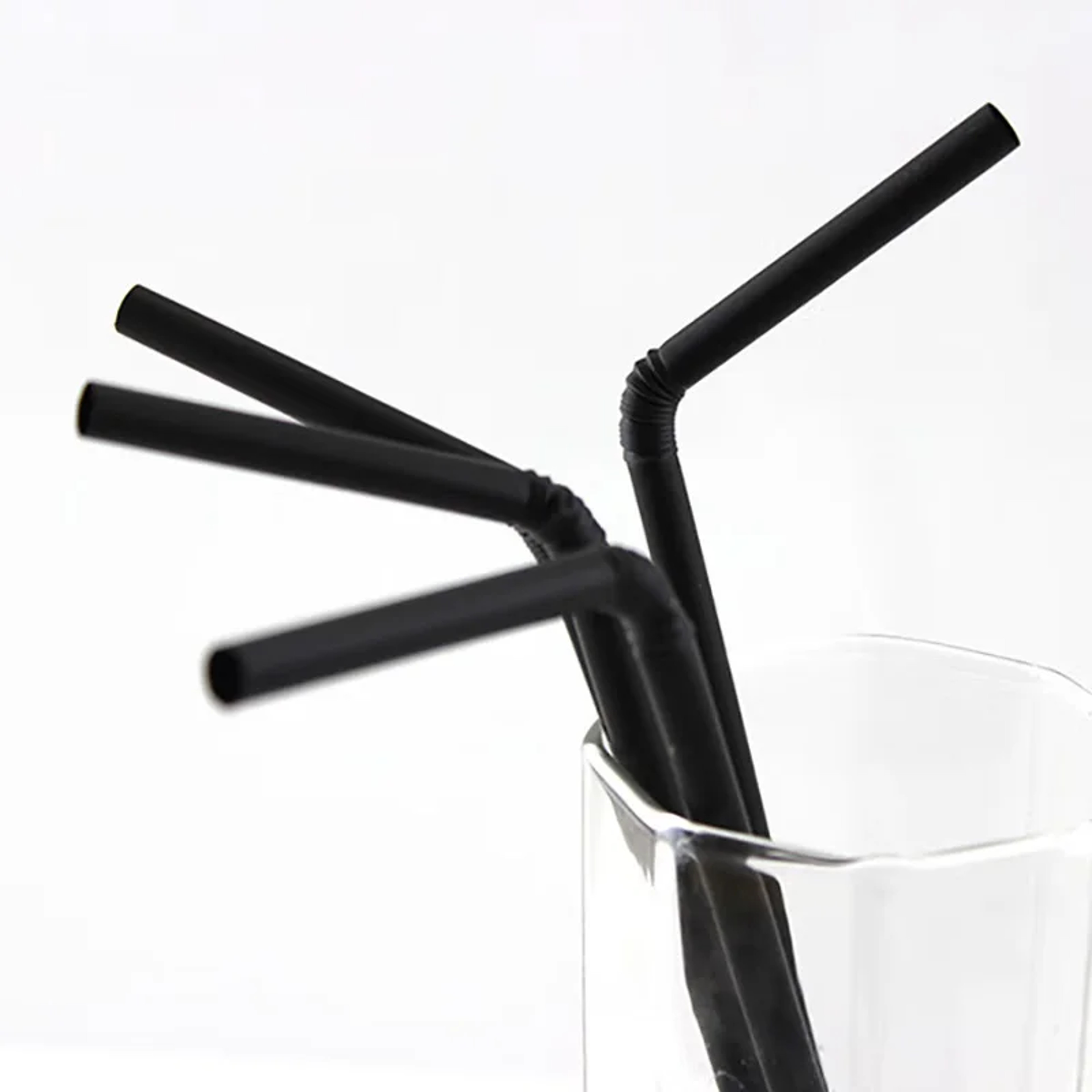 Premium Black Flexible Drinking Straws Disposable Bendable Party Drink Accessories – view 2