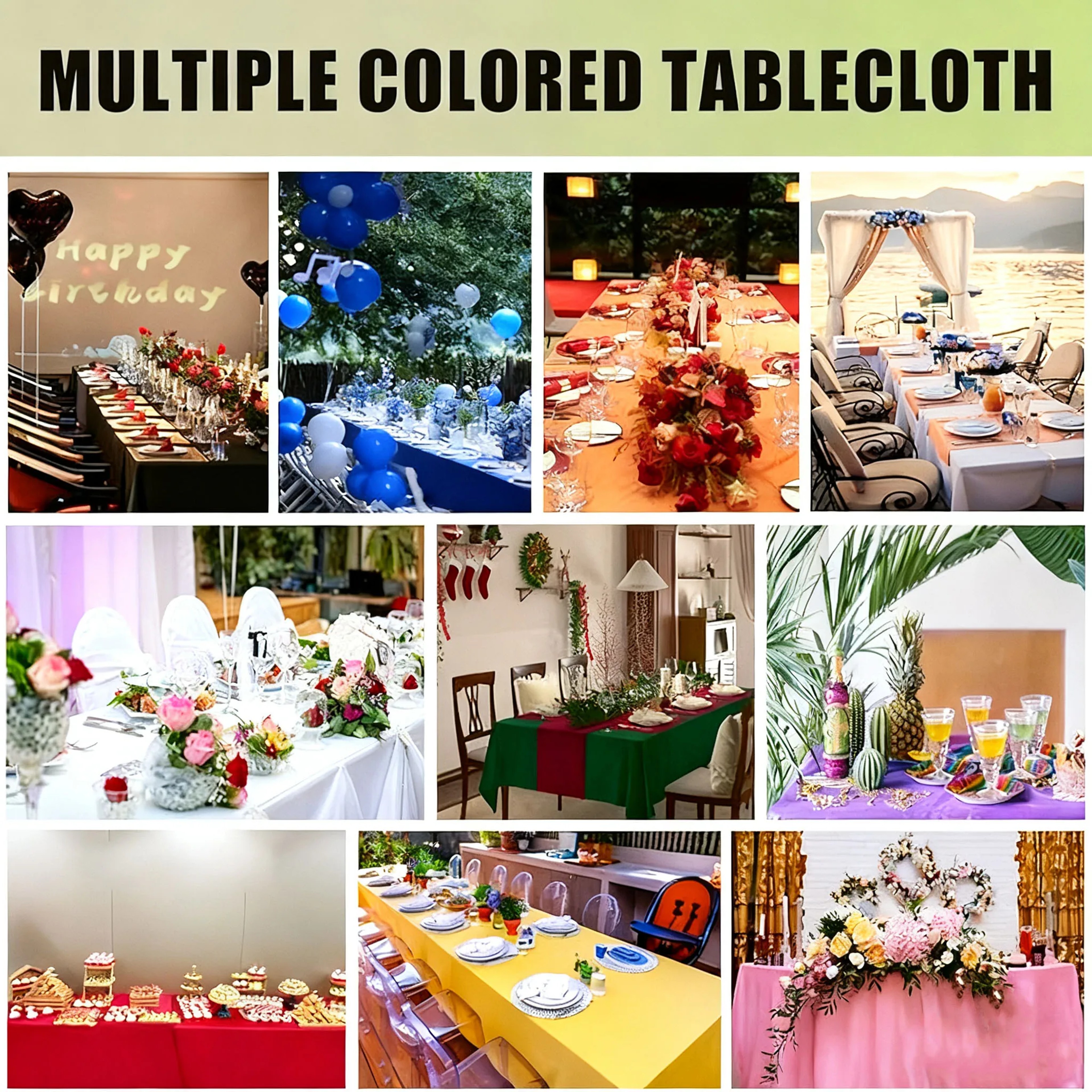 Premium Rectangle Disposable Party Tablecloth Waterproof Easy Clean Table Cover 5