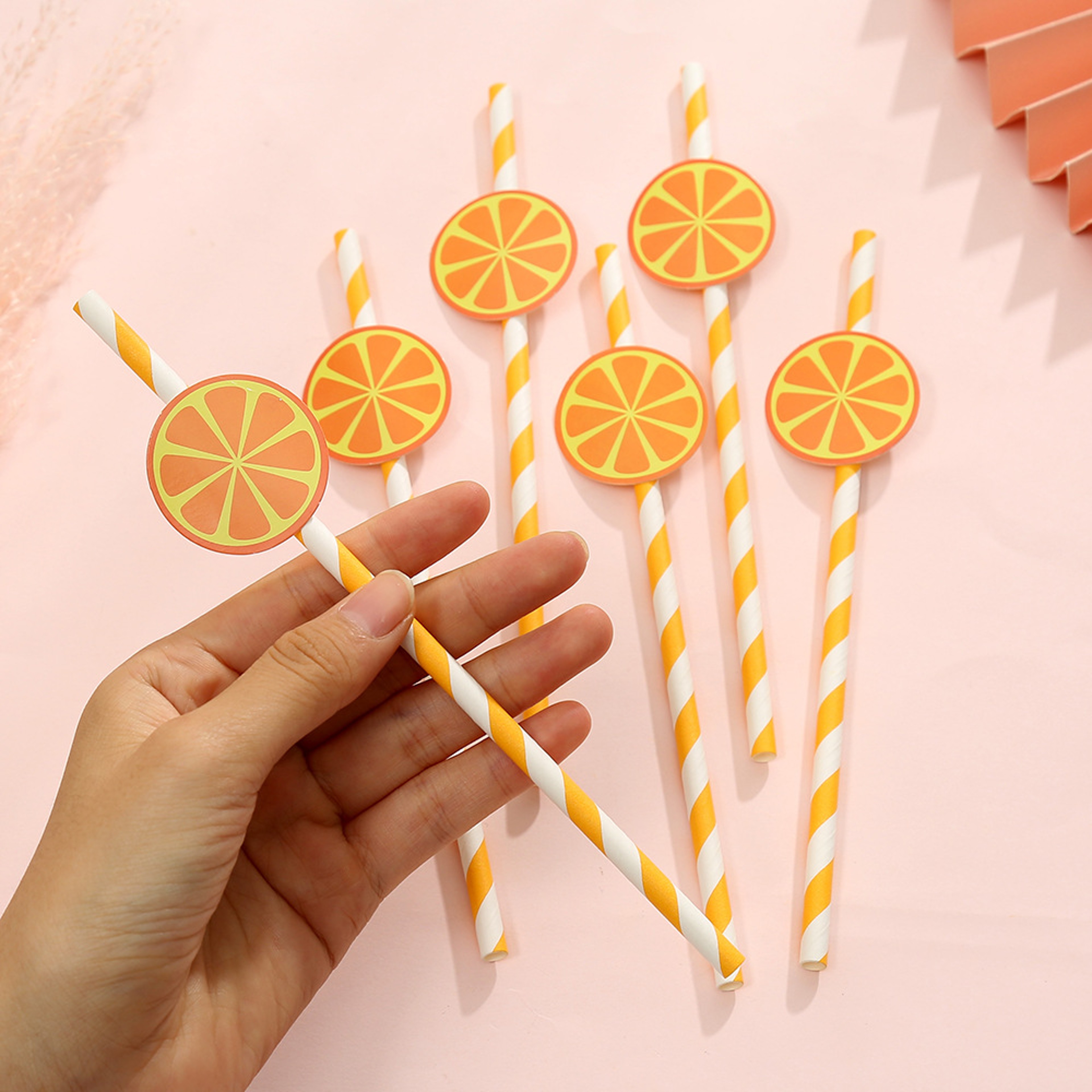 Eco Fruit  Animal Decorative Paper Straws Pack Biodegradable Party Straws 1