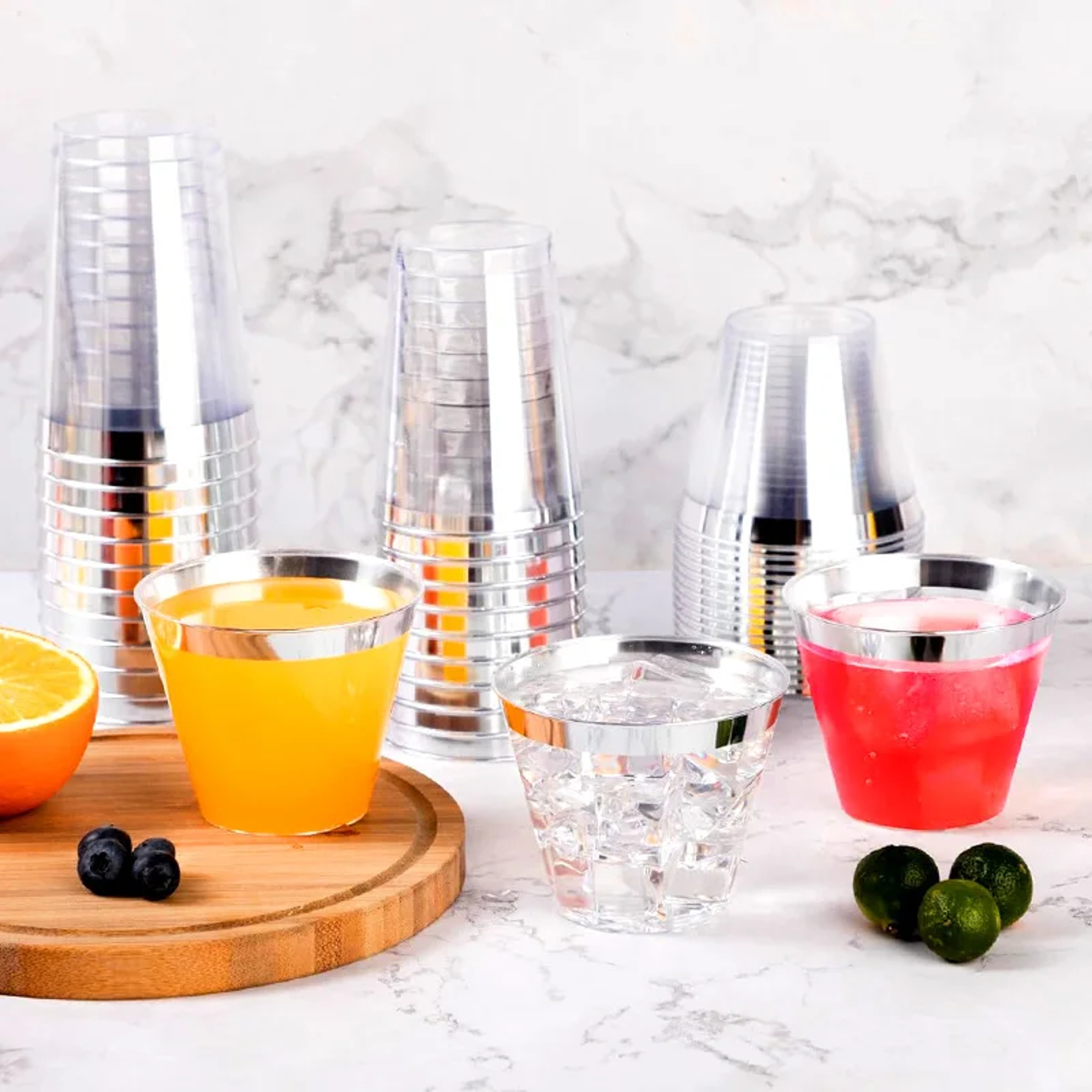 Premium Disposable Clear Plastic Champagne Cups Party  Event Drinkware 4