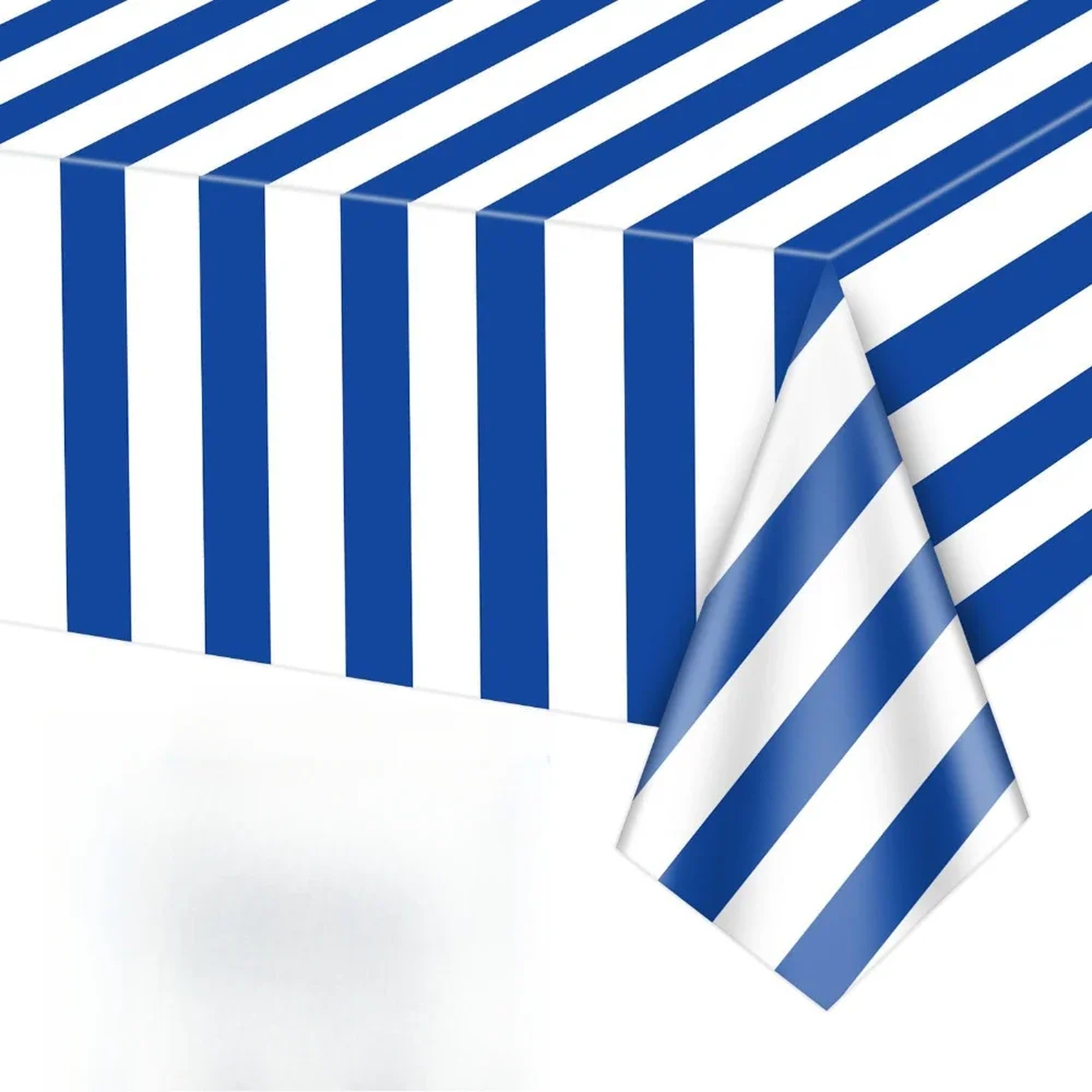 White Striped Waterproof Tablecloth Rectangle Table Cover For Outdoor Beach  Dining 0