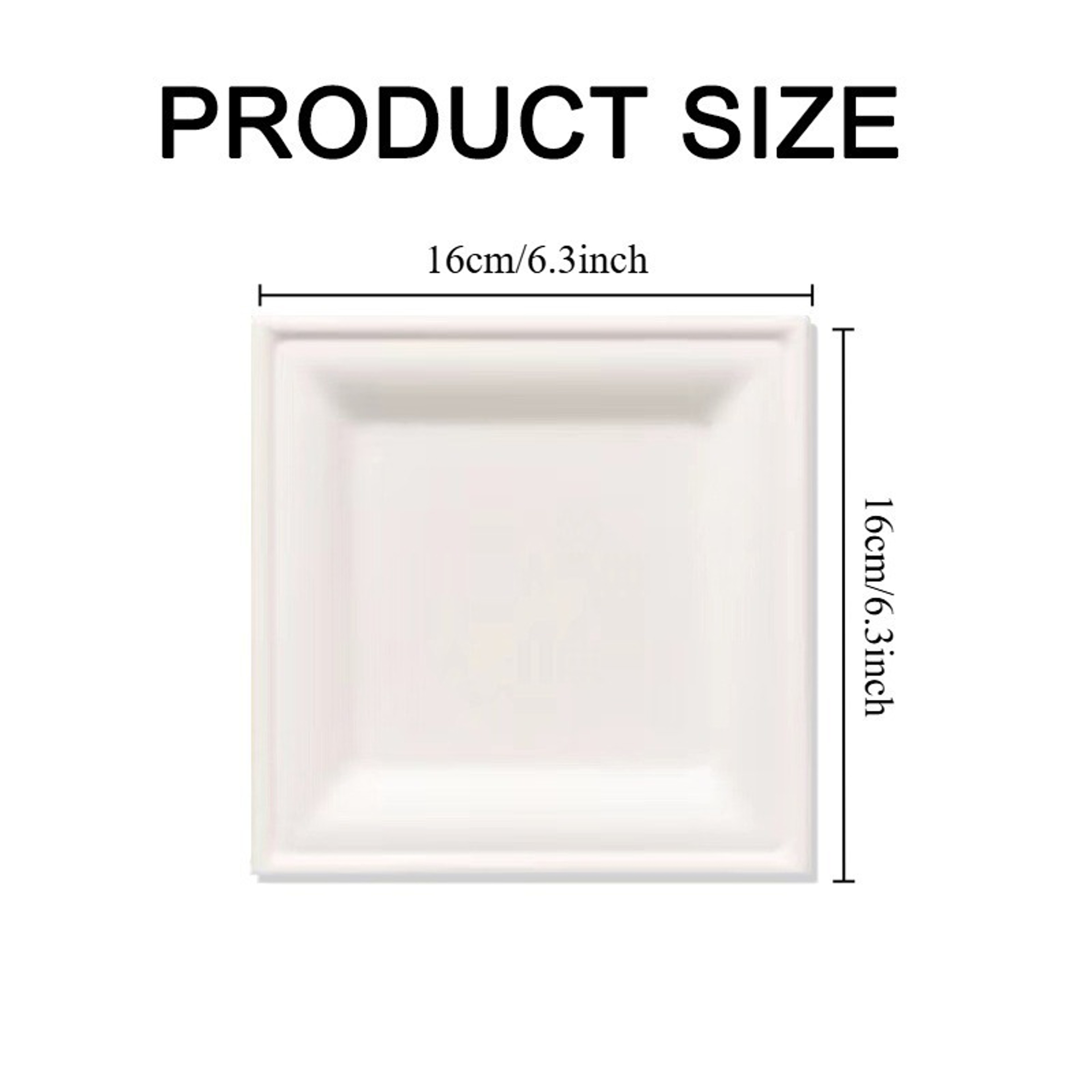 White Disposable Square Paper Plates  Biodegradable Party Tableware 1