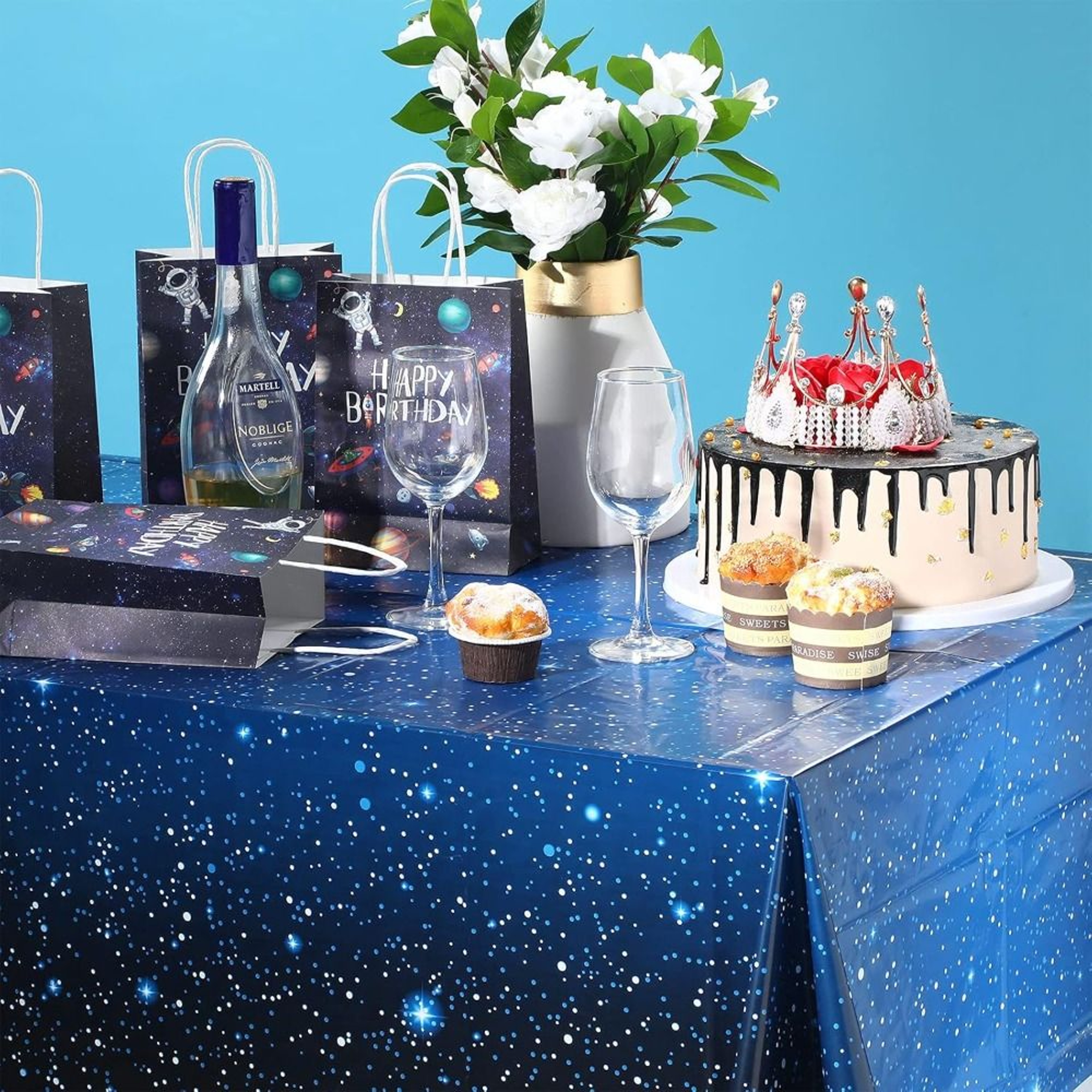 Galaxy Party Tablecloth Waterproof Disposable Space Theme Table Cover 1