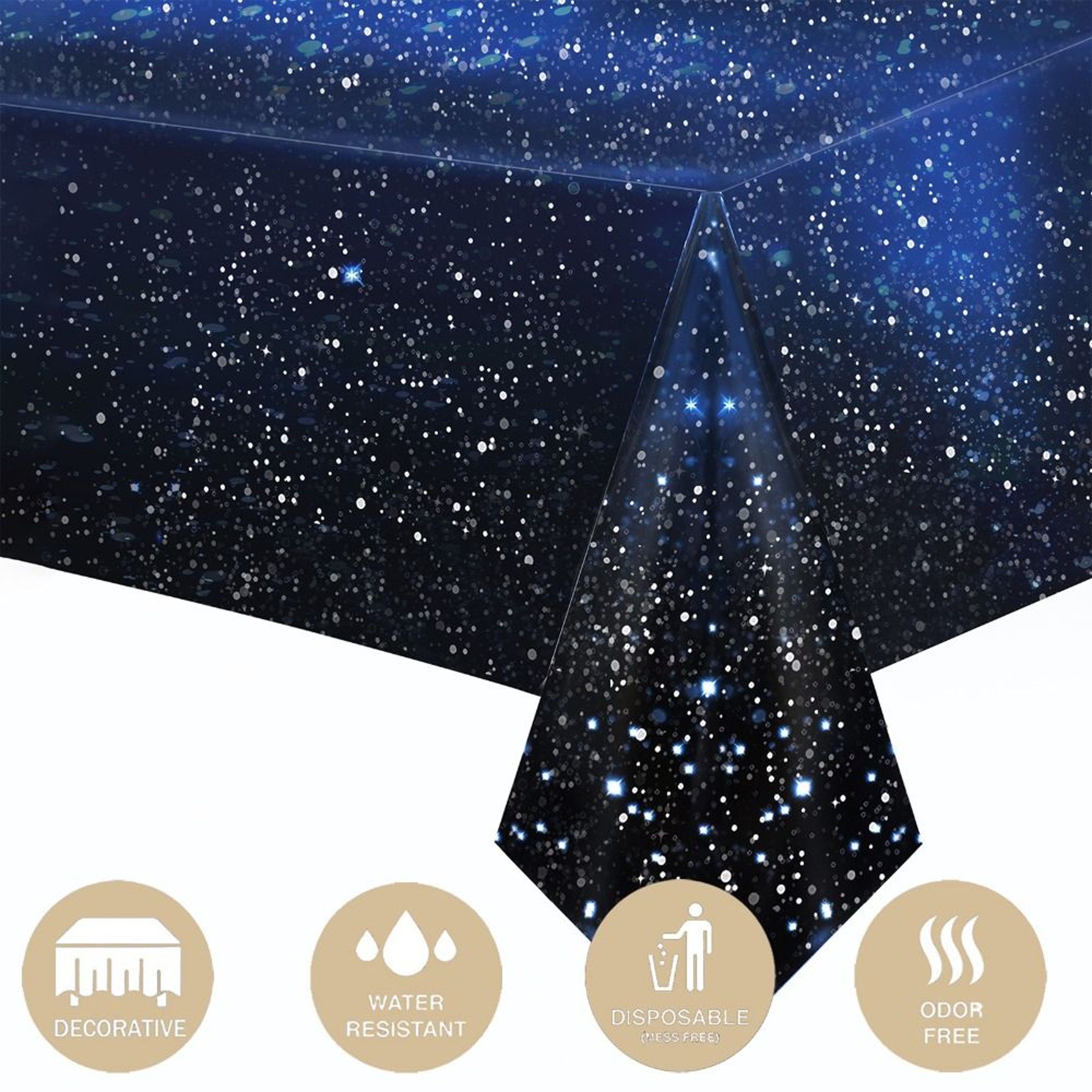 Galaxy Party Tablecloth Waterproof Disposable Space Theme Table Cover 3