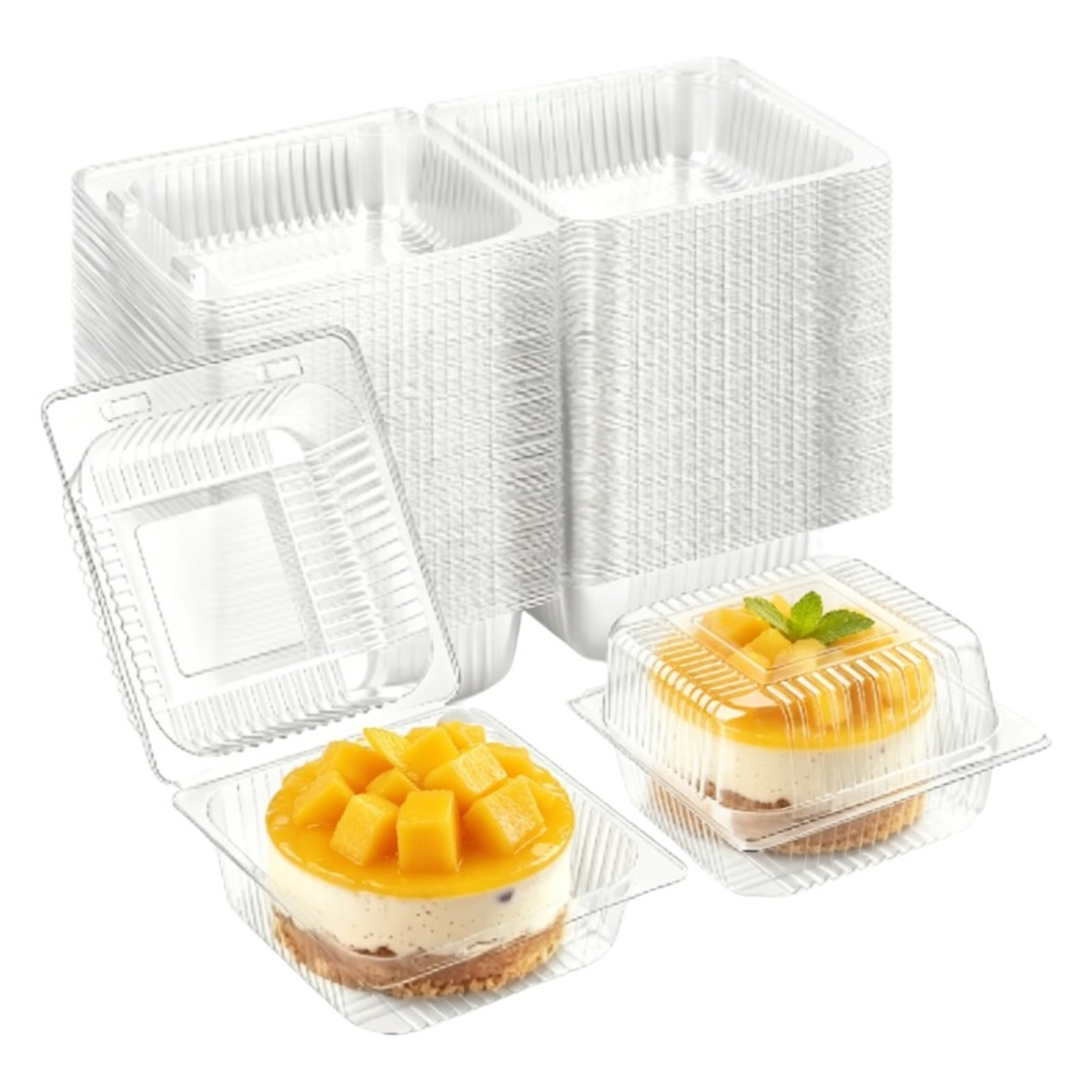 Premium Disposable Clear Cake & Food Containers Takeaway Food Boxes – view 1