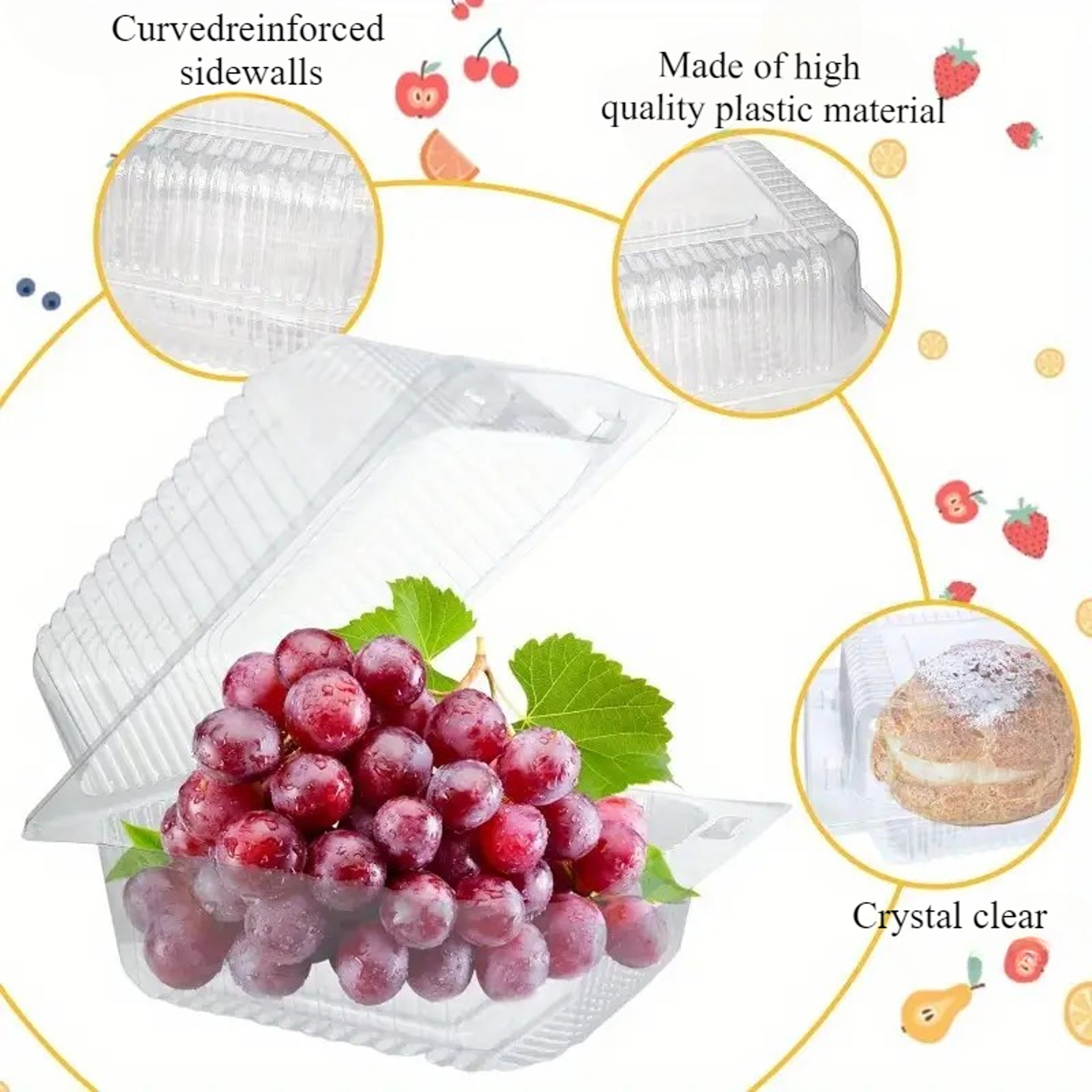 Premium Disposable Clear Cake & Food Containers Takeaway Food Boxes – view 4