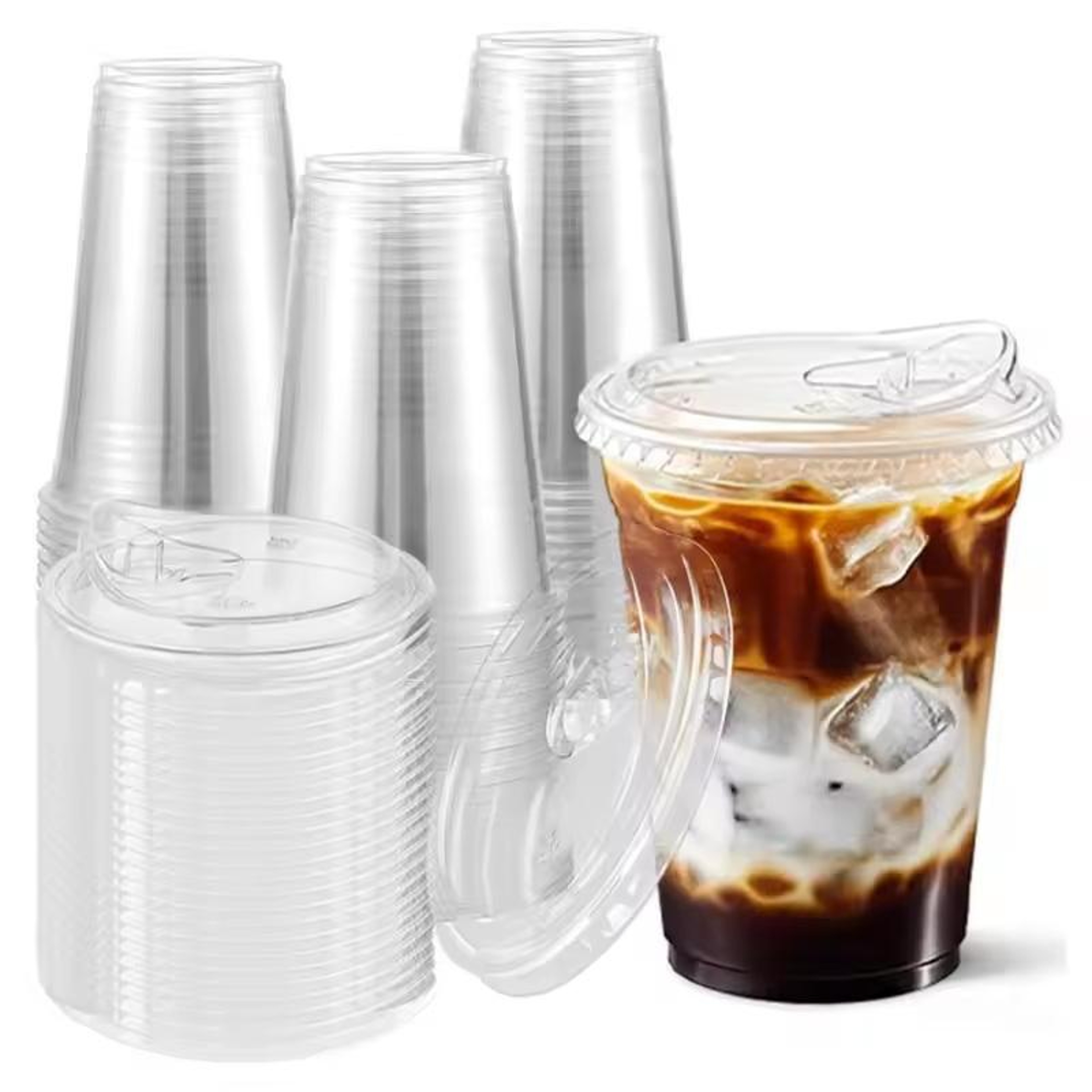 Disposable Cups For Iced Coffee Bubble Tea  Leak Proof Cold Drinks 2