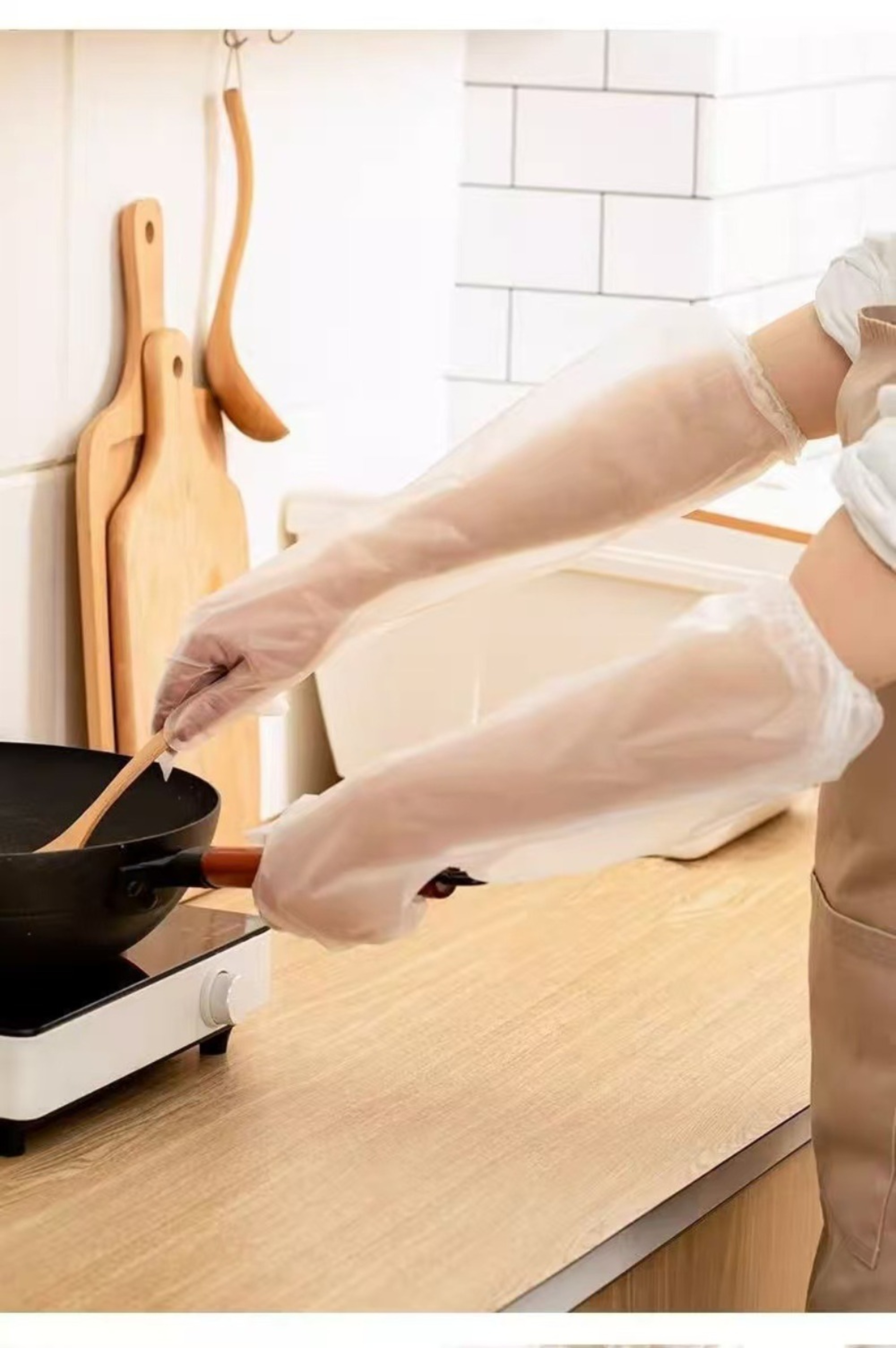 Durable Waterproof Disposable Gloves Long Transparent Cleaning Gloves – view 3