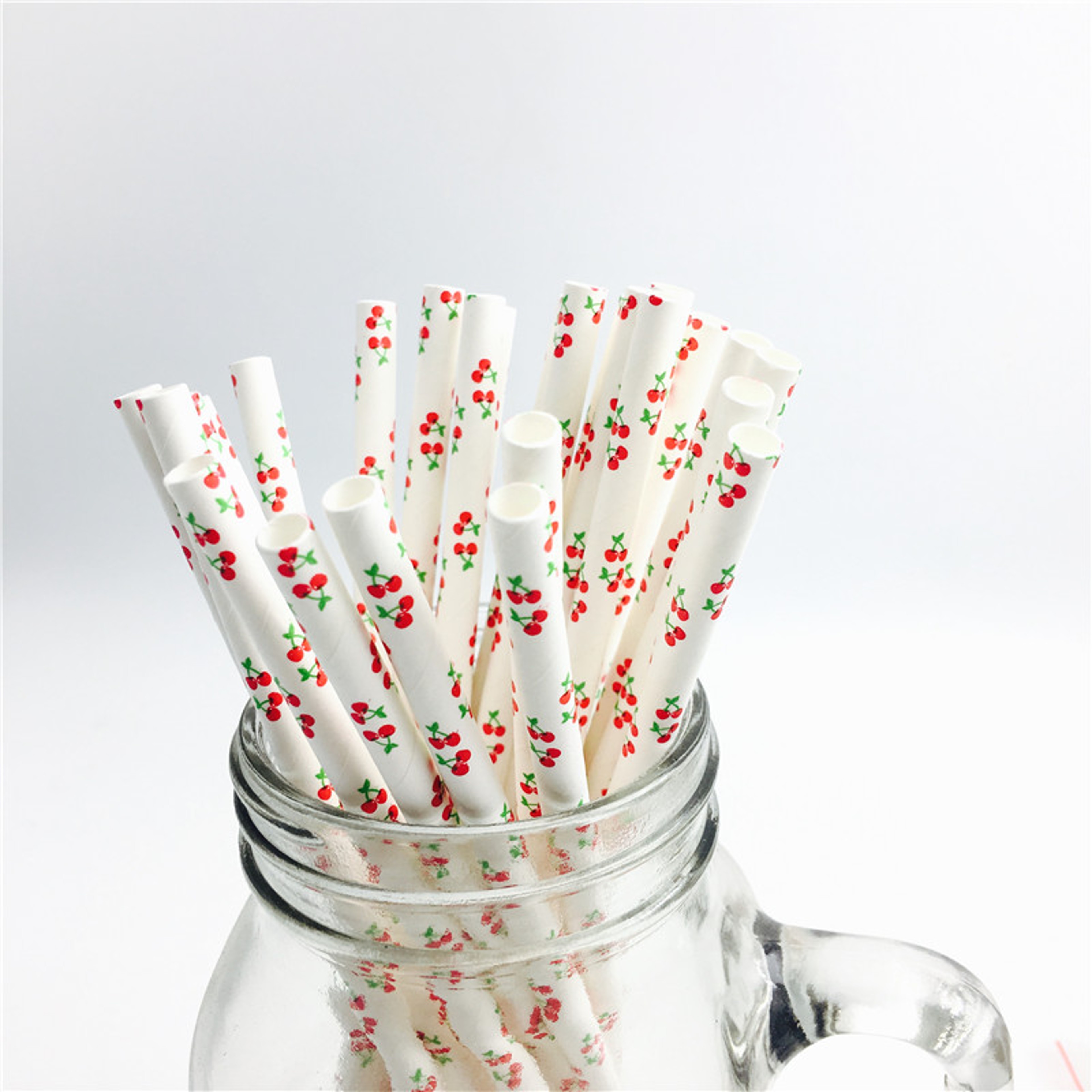 Premium Cherry Paper Straws for Party Decoration Supplies & Baby Shower Fun – view 1