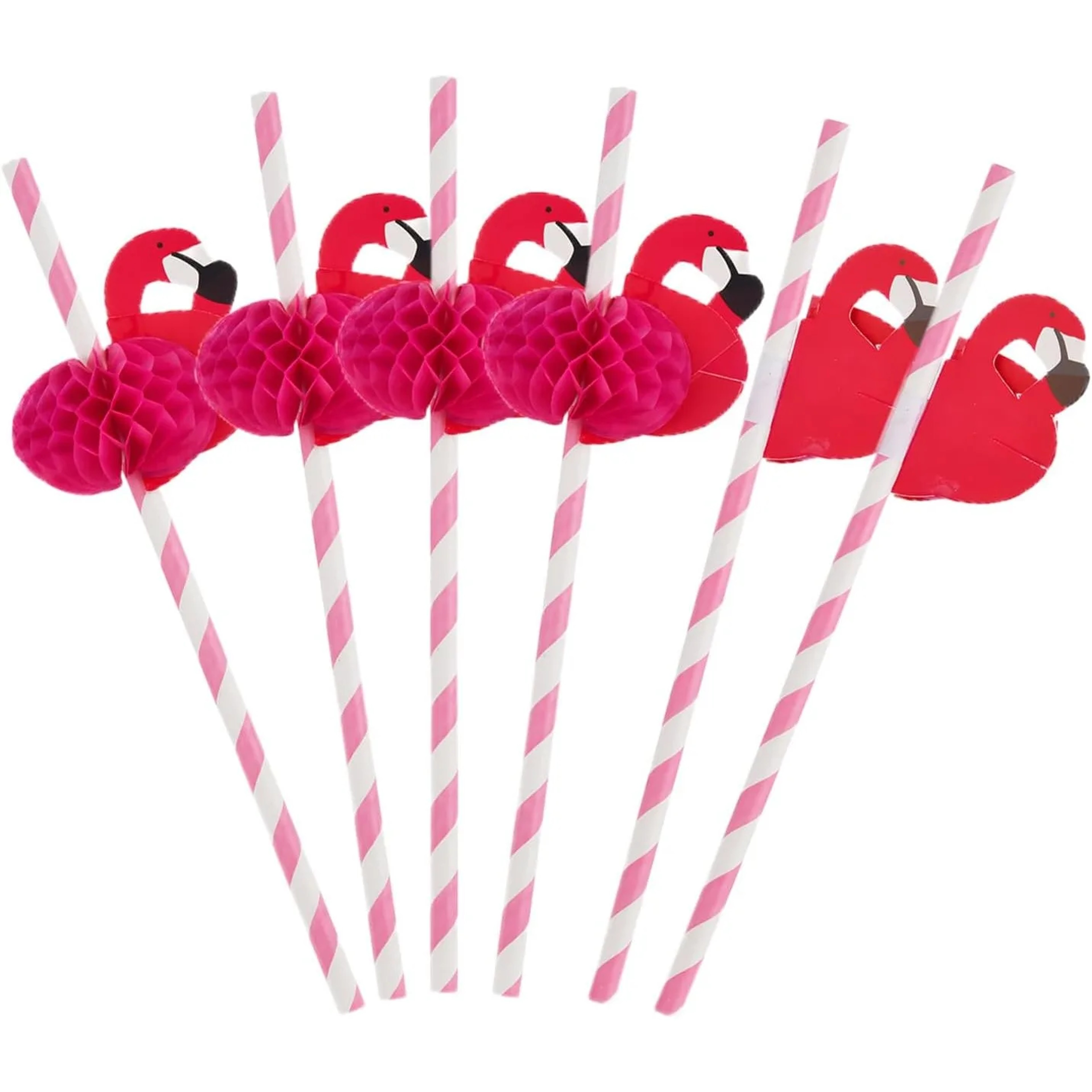 Tropical Flamingo Biodegradable Party Straws for Summer Drinks – view 1