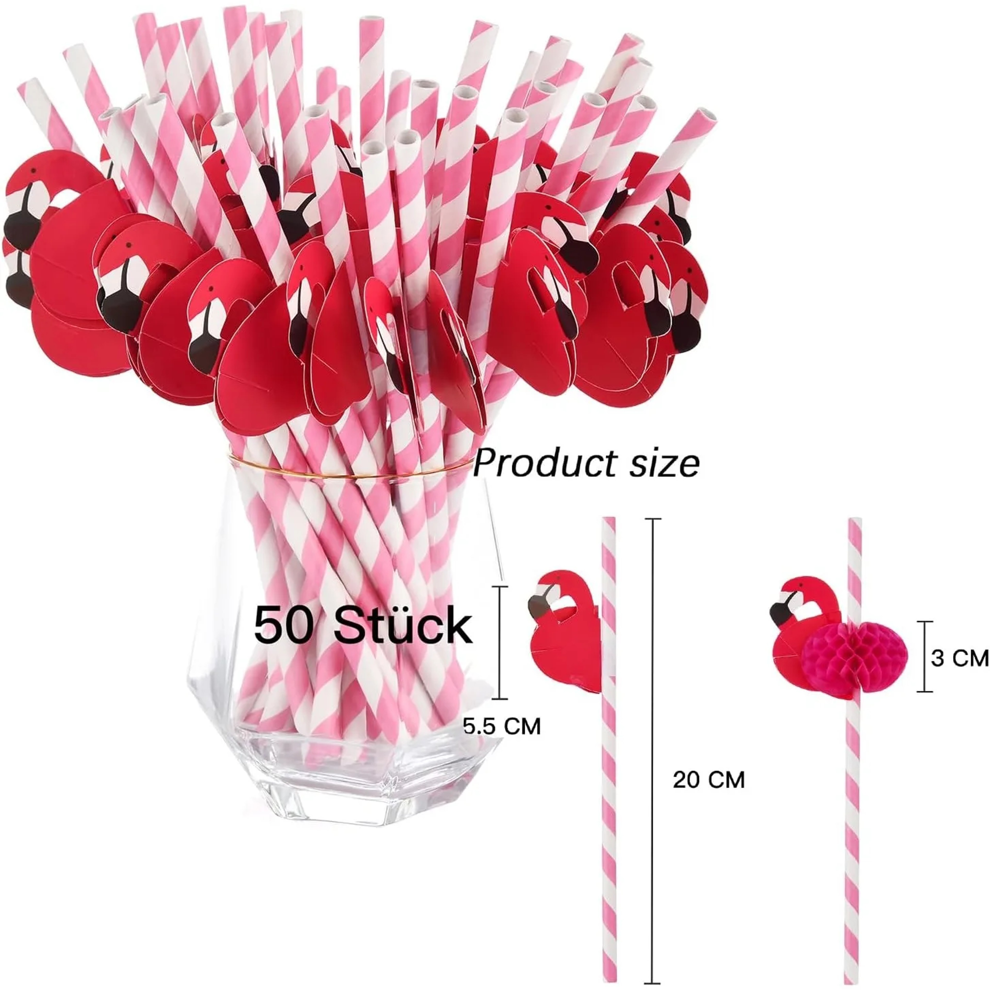 Tropical Flamingo Biodegradable Party Straws for Summer Drinks – view 2